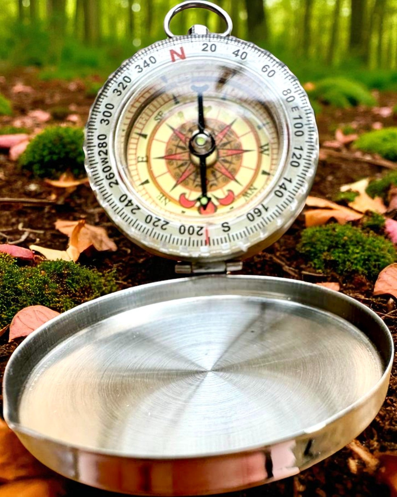 Vanntett Messingkompass med Glødeffekt - Nødvendighet for Fotturer og Camping, personlig tilpasning med gravering