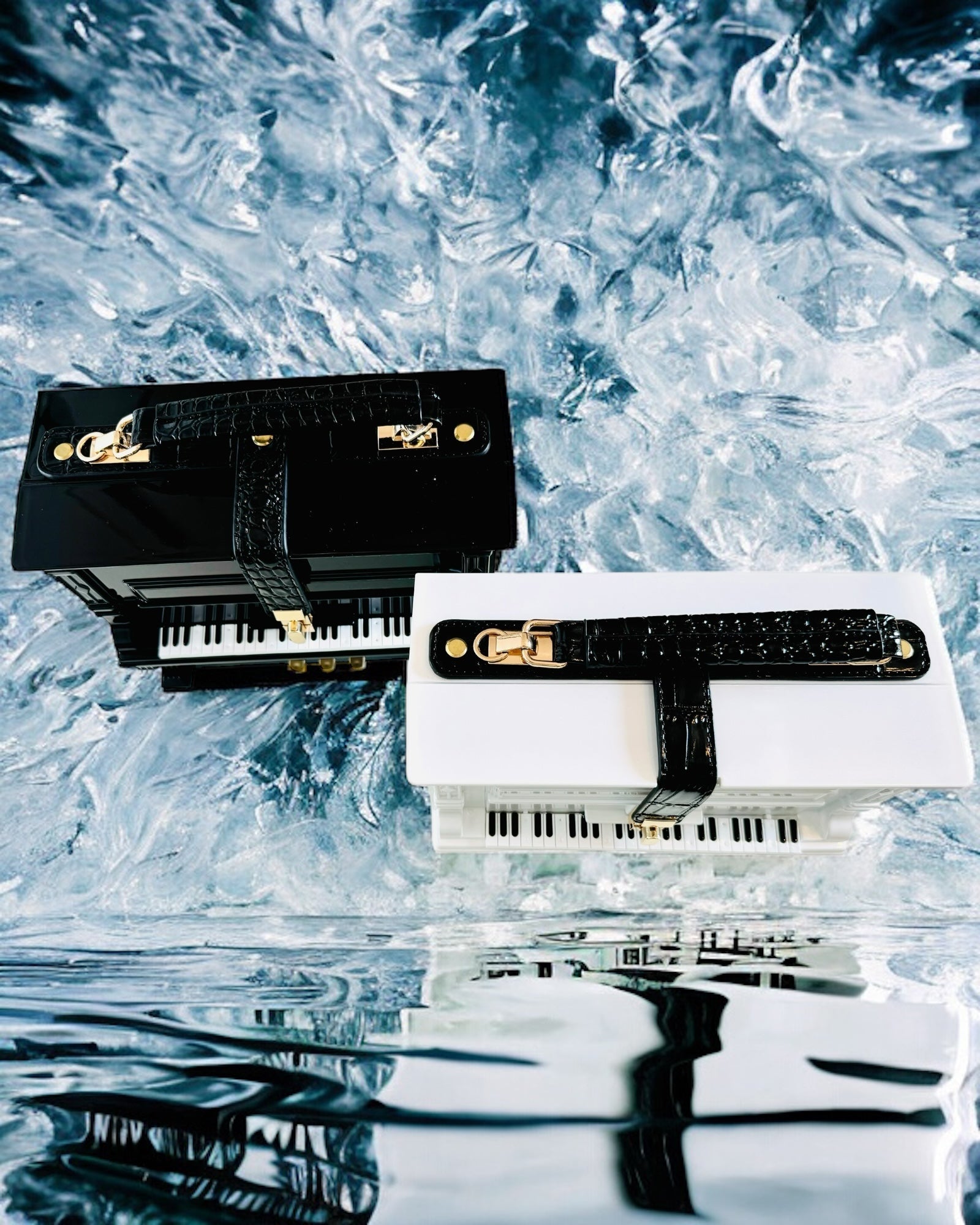 Dameveske “Elegant Piano” i Fargene Svart og Hvit