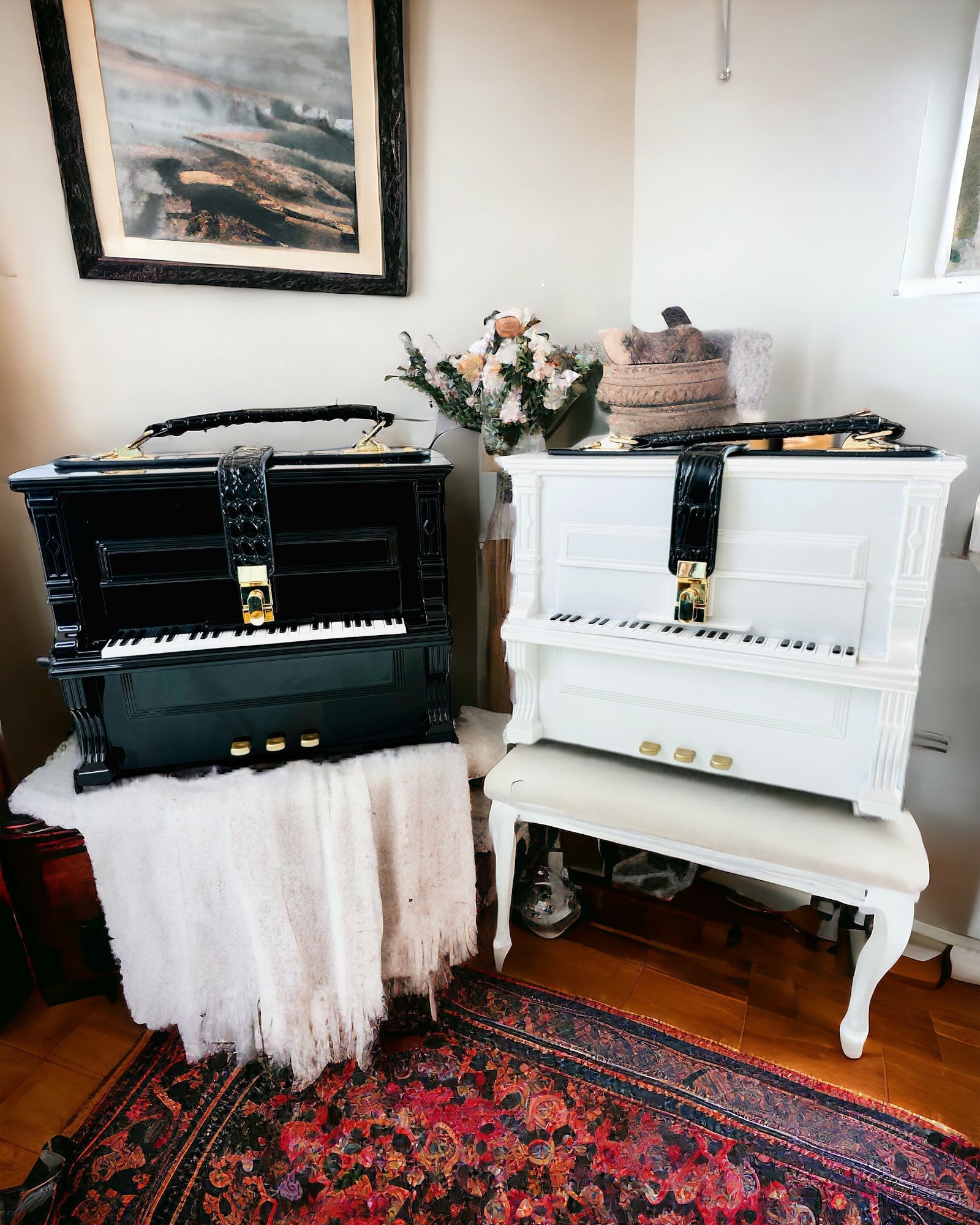 Dameveske “Elegant Piano” i Fargene Svart og Hvit