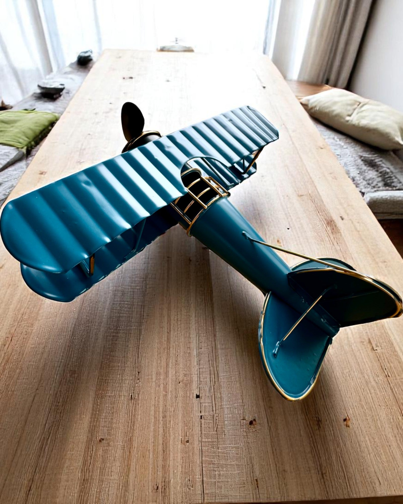 Metallmodell av flyet Blue Baron – retro, som gave, med mulighet for gravering