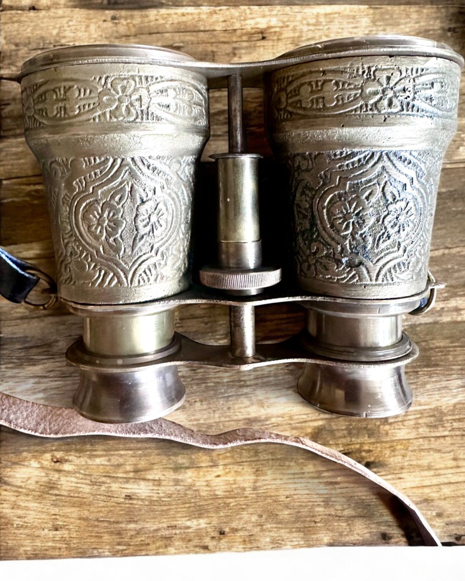 Kikkert med skinnetui Victorian's Eye, 11 cm Messing, Hånddekorert, personalisering med gravering som gave