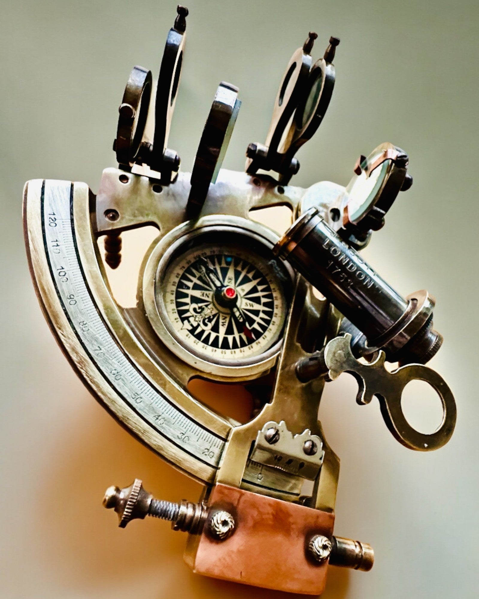 Sekstant Premium med Antikk Kompass - mulighet for personlig gravering