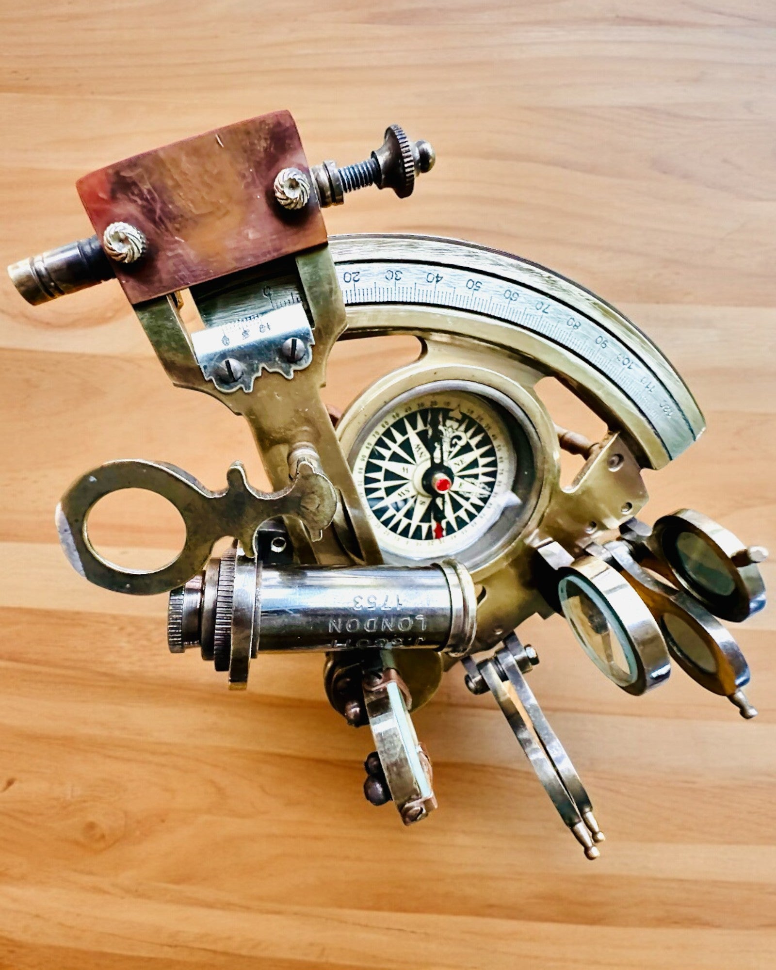 Sekstant Premium med Antikk Kompass - mulighet for personlig gravering