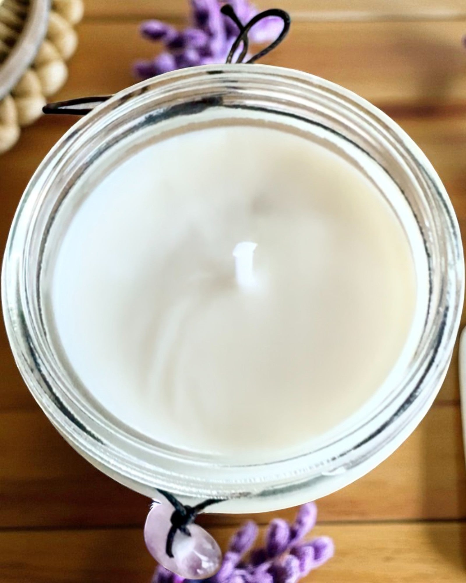 Intensjonslys av soyavoks Ametyst – ro, harmoni og renselse, 250 ml, mulighet for personalisering som gave