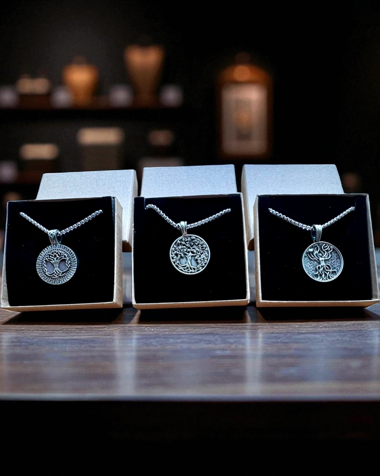 Amulett Livets Tre med Mulighet for Gravering - halskjede "Naturens Vitalitet", personalisering