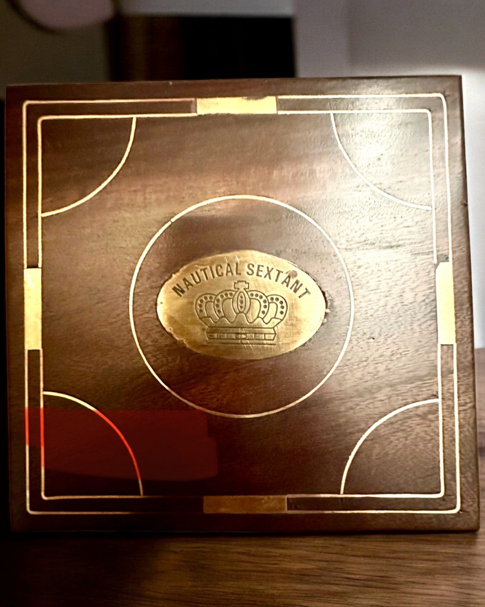 Stor Treboks for Sekstant eller Premium Kompass "Mariner's Legacy" med Mulighet for Gravering