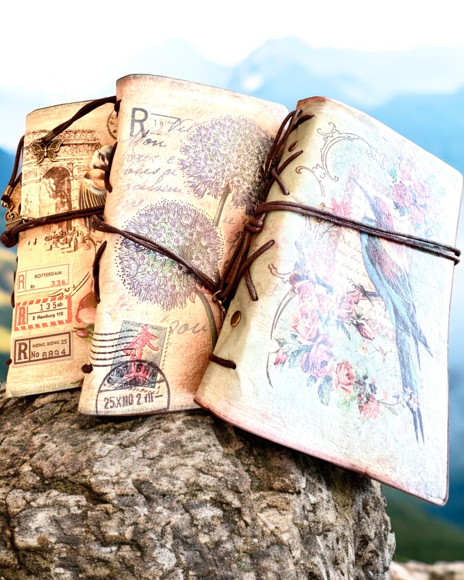 Vintage Memoire notatbok med personlig gravering - 3 design å velge mellom, notatbok som gave