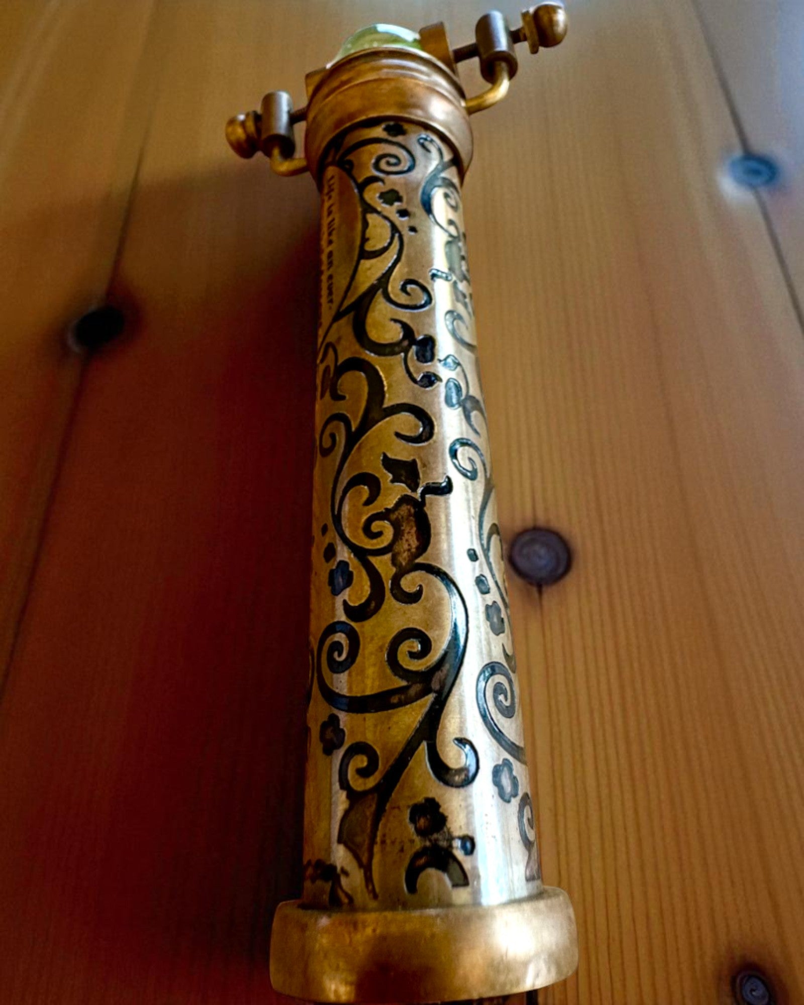 Vintage kaleidoskop “Emerald Dreams”, 15 cm – håndlaget, med mulighet for personlig gravering som gave