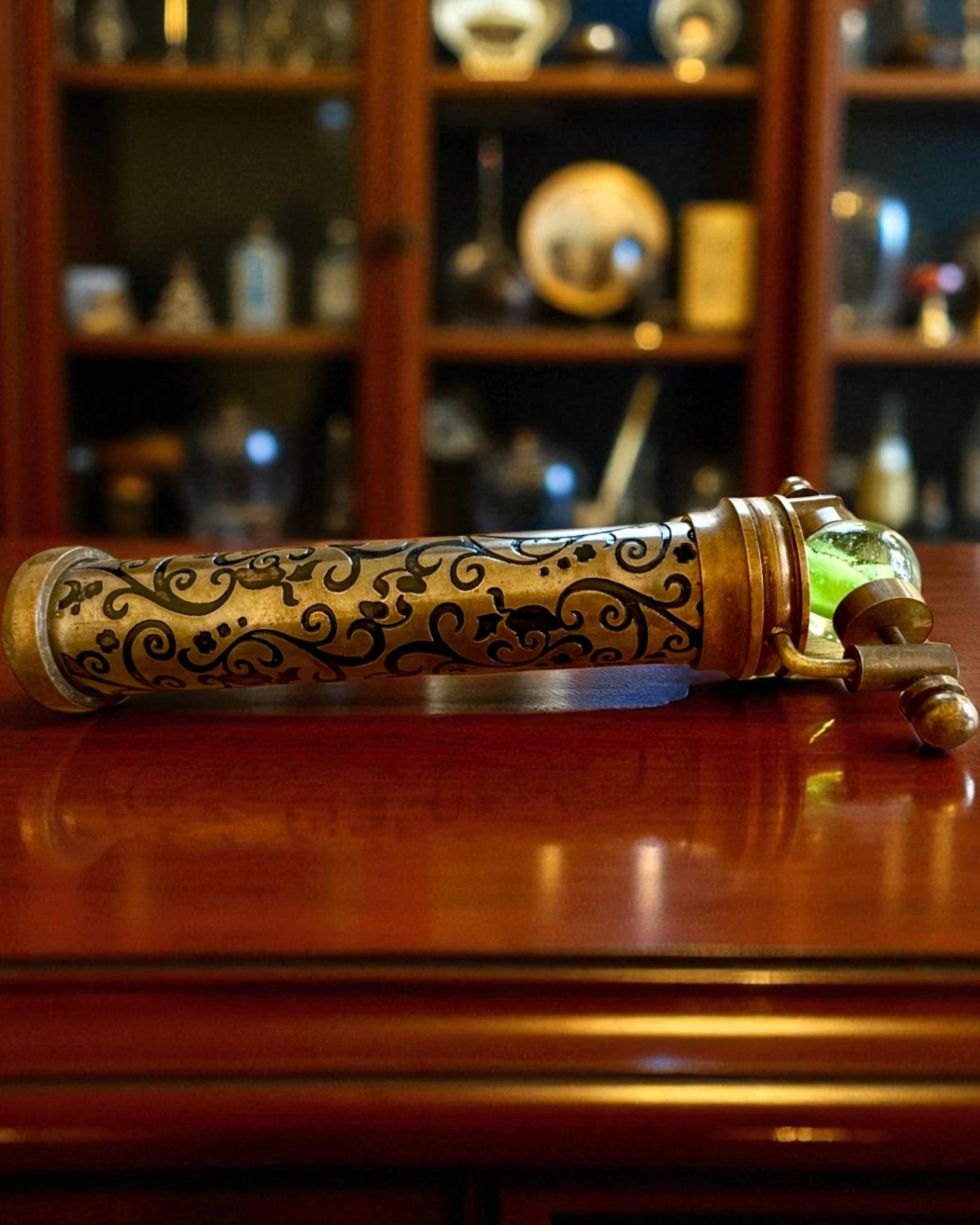 Vintage kaleidoskop “Emerald Dreams”, 15 cm – håndlaget, med mulighet for personlig gravering som gave