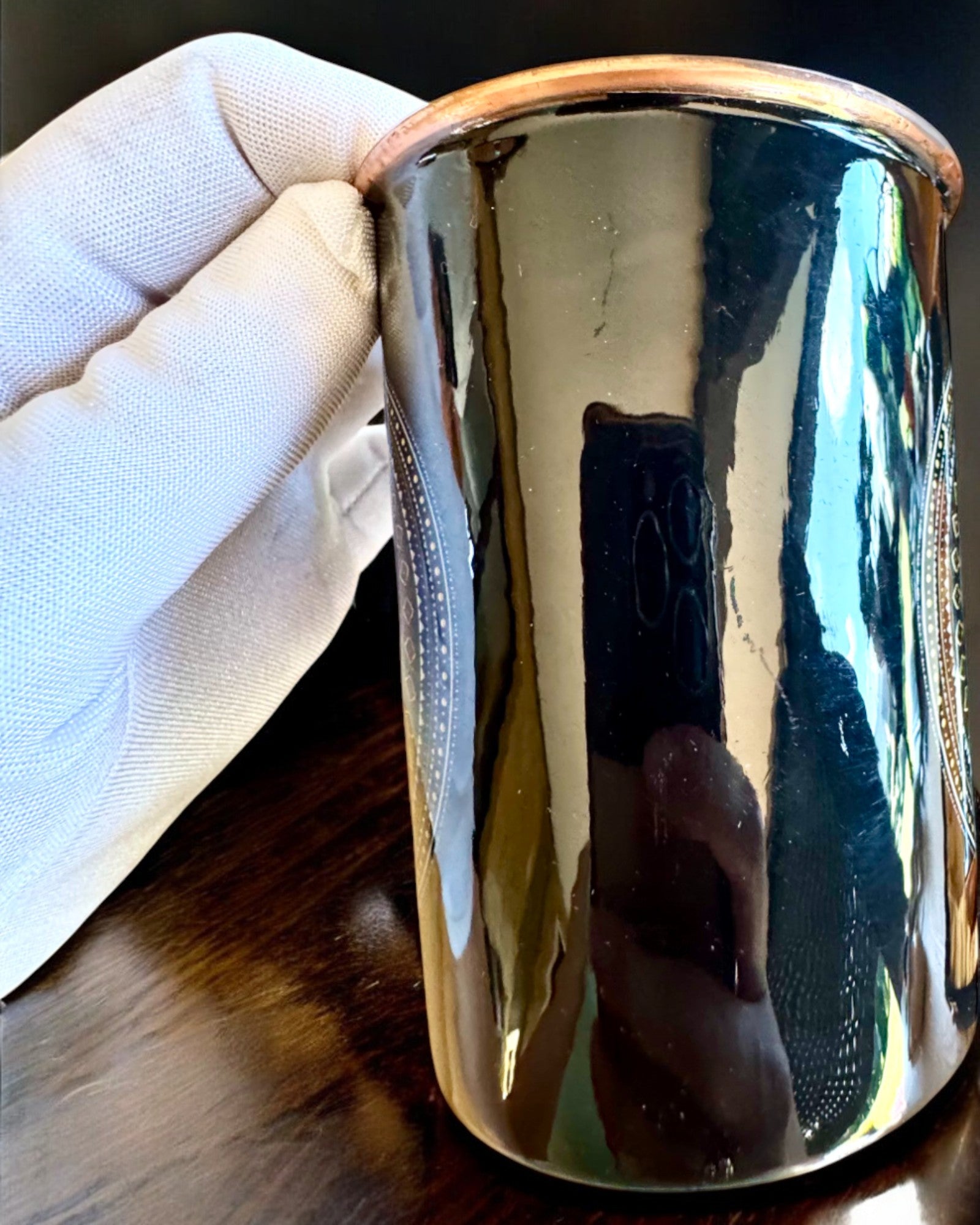 Kobbersett Mandala – Flaske 1L + 2 Kopper i Etui, mulighet for personalisering med gravering som gave