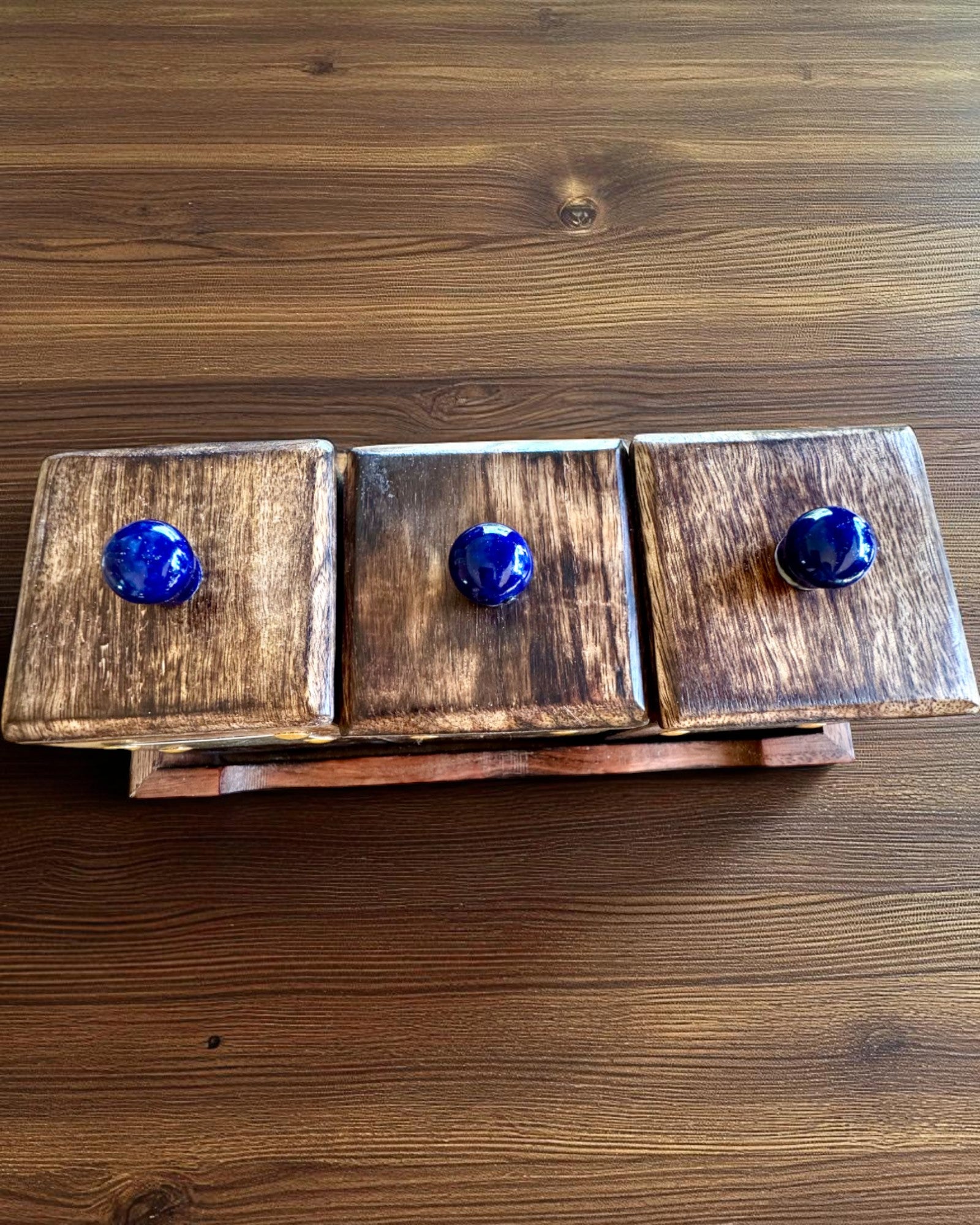 Sett Royal Trio – Te, Kaffe, Sukker av Shisham-tre, håndlaget, med mulighet for gravering som gave