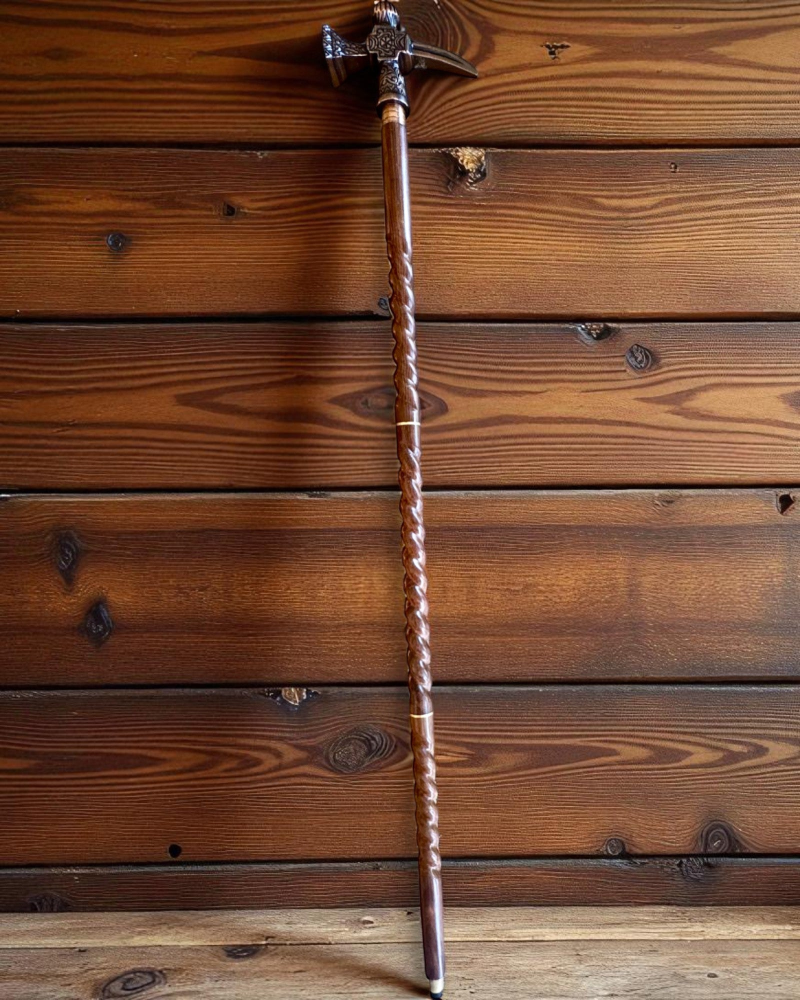 Spaserstokk - VIKING med hode i form av en krigshammer, mulighet for personalisering med gravering som gave