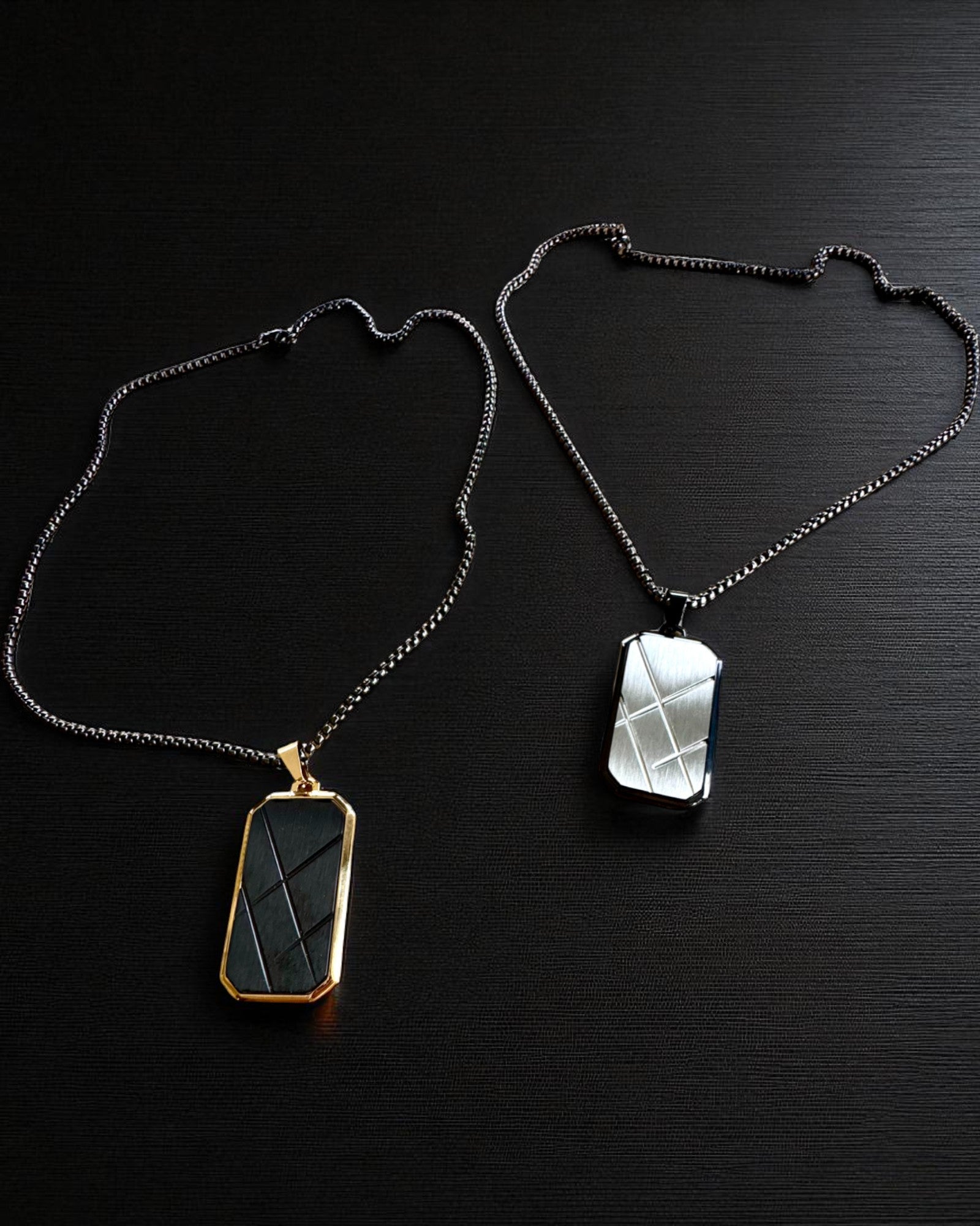 Herrekjede Dog Tag "SteelVision" – rustfritt stål, 15 varianter, tilpasning med gravering