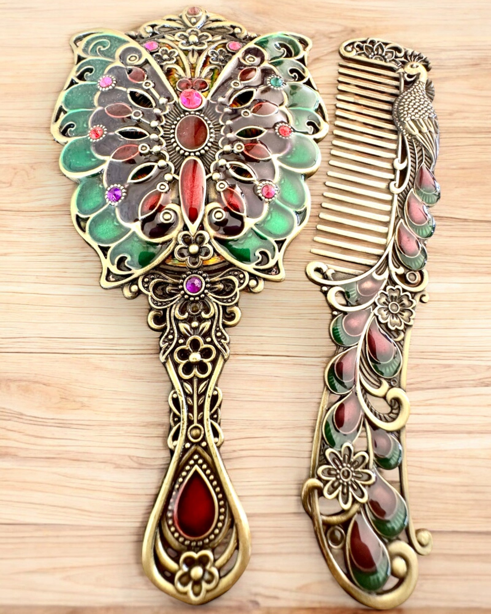 Speilsett "Sommerfugl Eleganse" med Kam