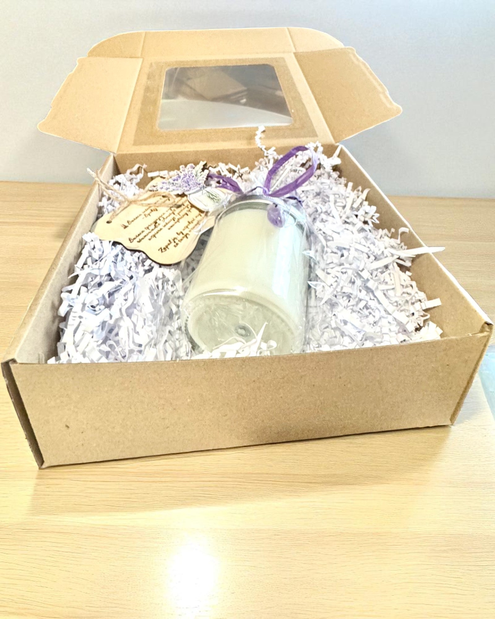 Intensjonslys av soyavoks Ametyst – ro, harmoni og renselse, 250 ml, mulighet for personalisering som gave