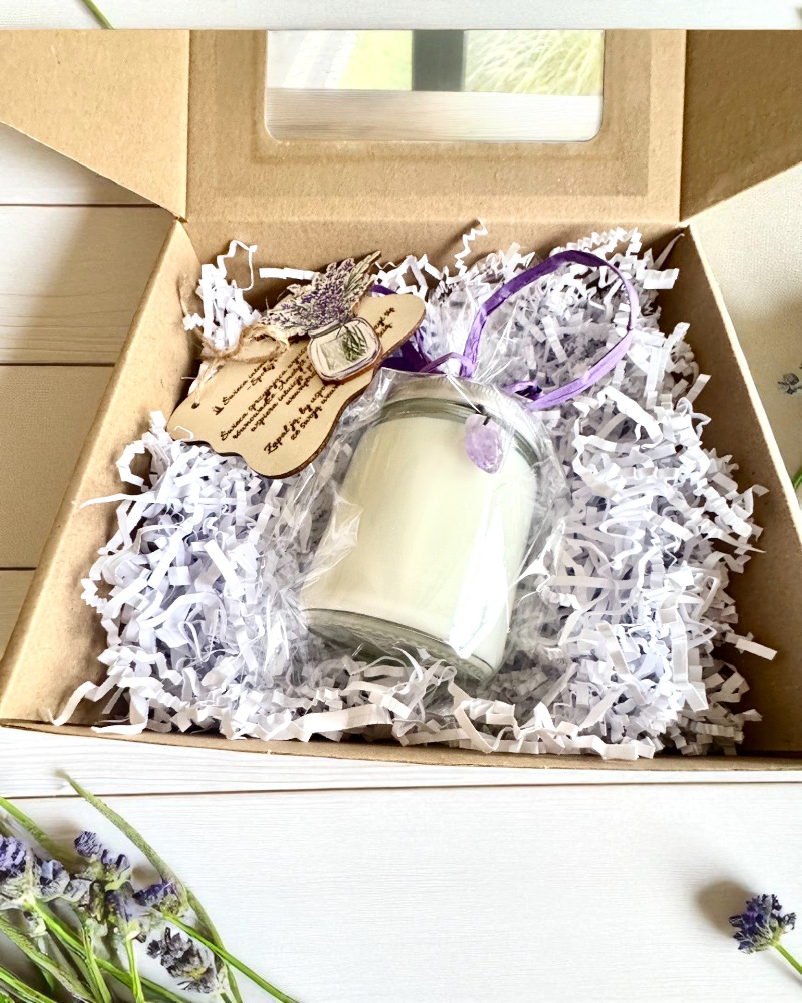 Intensjonslys av soyavoks Ametyst – ro, harmoni og renselse, 250 ml, mulighet for personalisering som gave