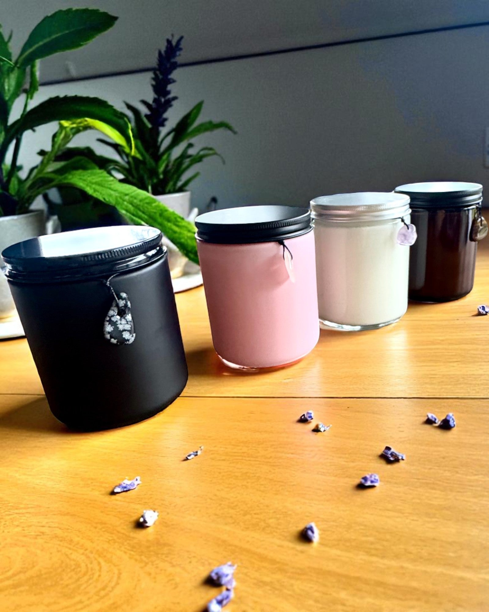 Intensjonslys av soyavoks Ametyst – ro, harmoni og renselse, 250 ml, mulighet for personalisering som gave