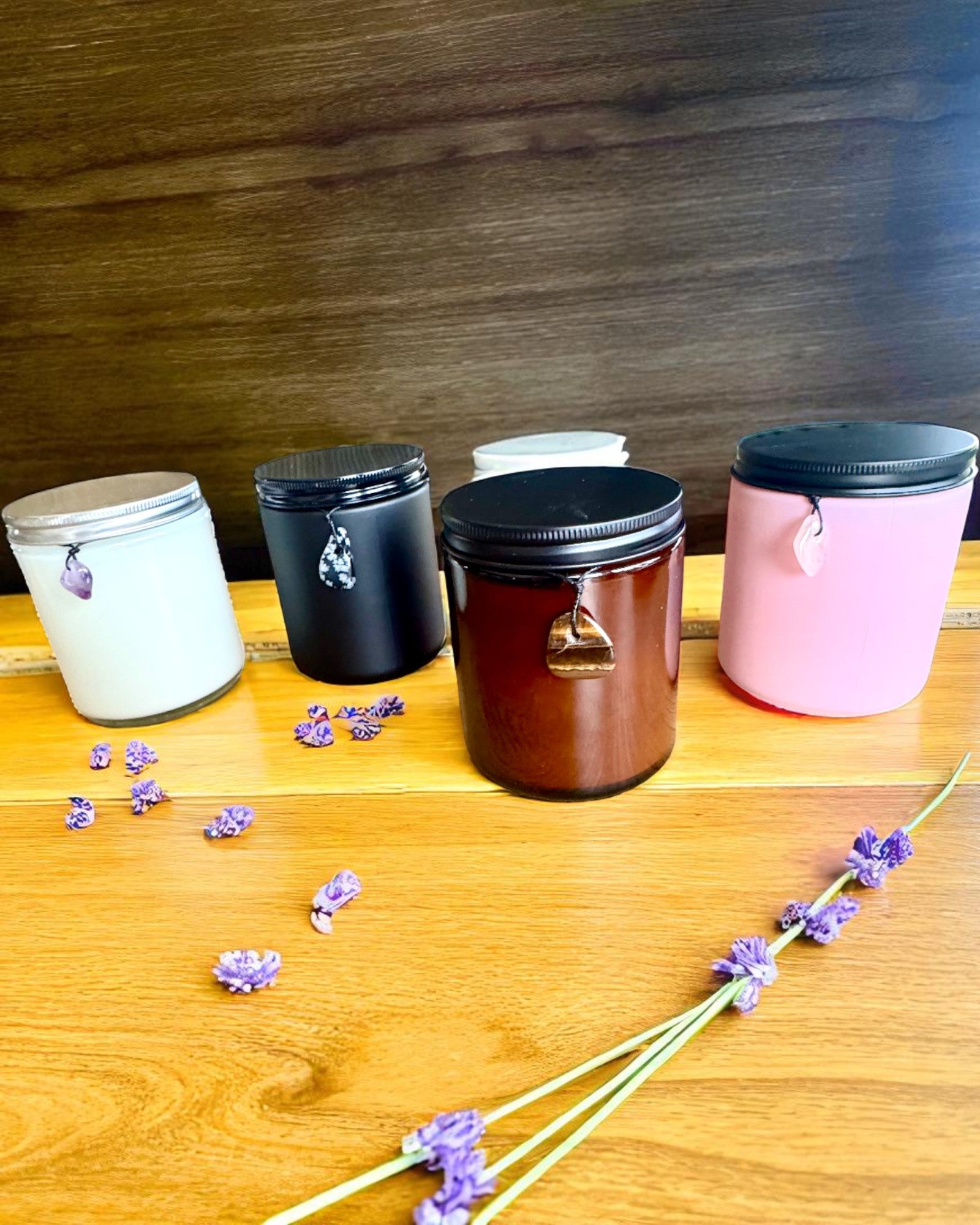 Intensjonslys av soyavoks Ametyst – ro, harmoni og renselse, 250 ml, mulighet for personalisering som gave