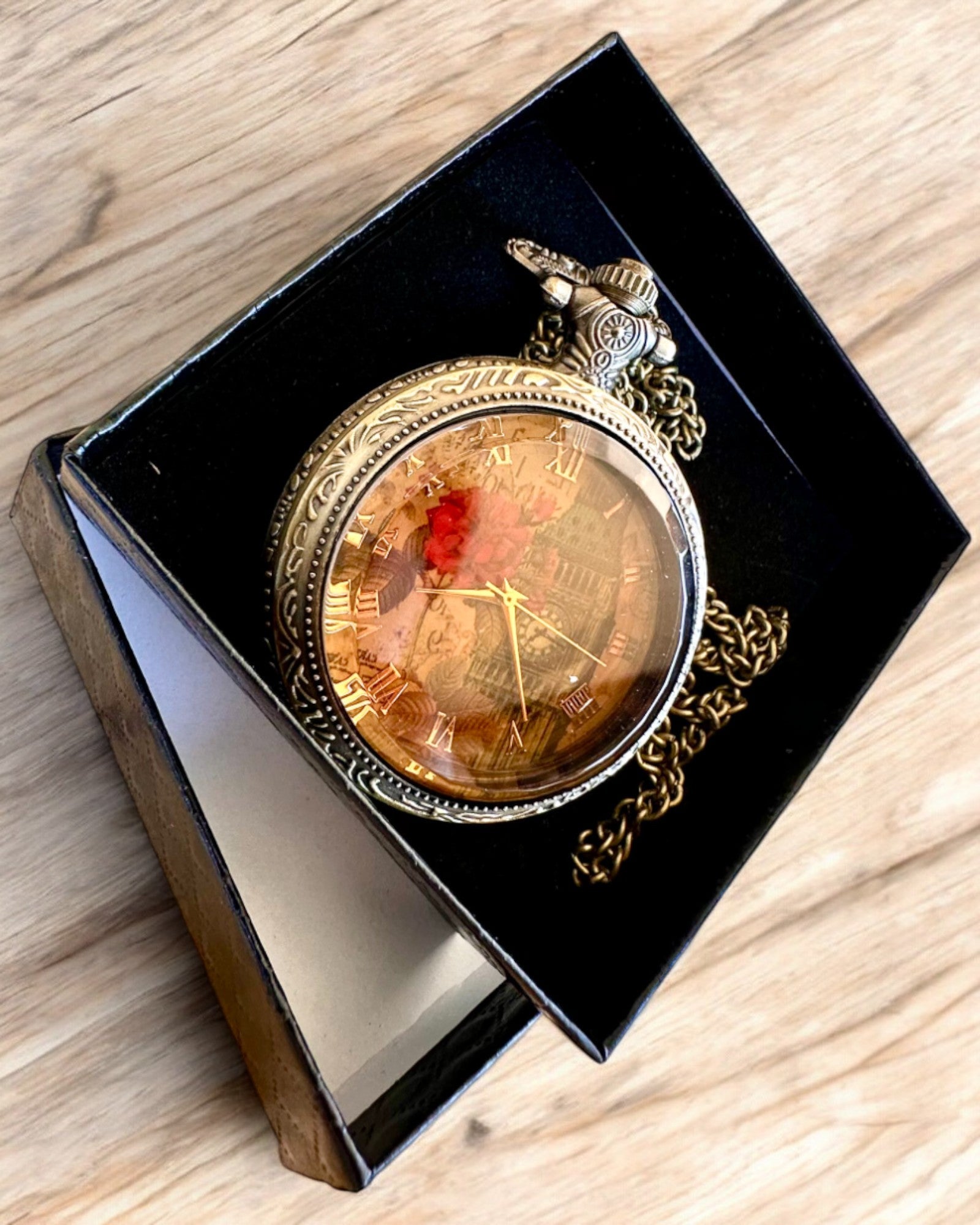 Lommeur "Vintage Charm" personalisering med gravering som gave