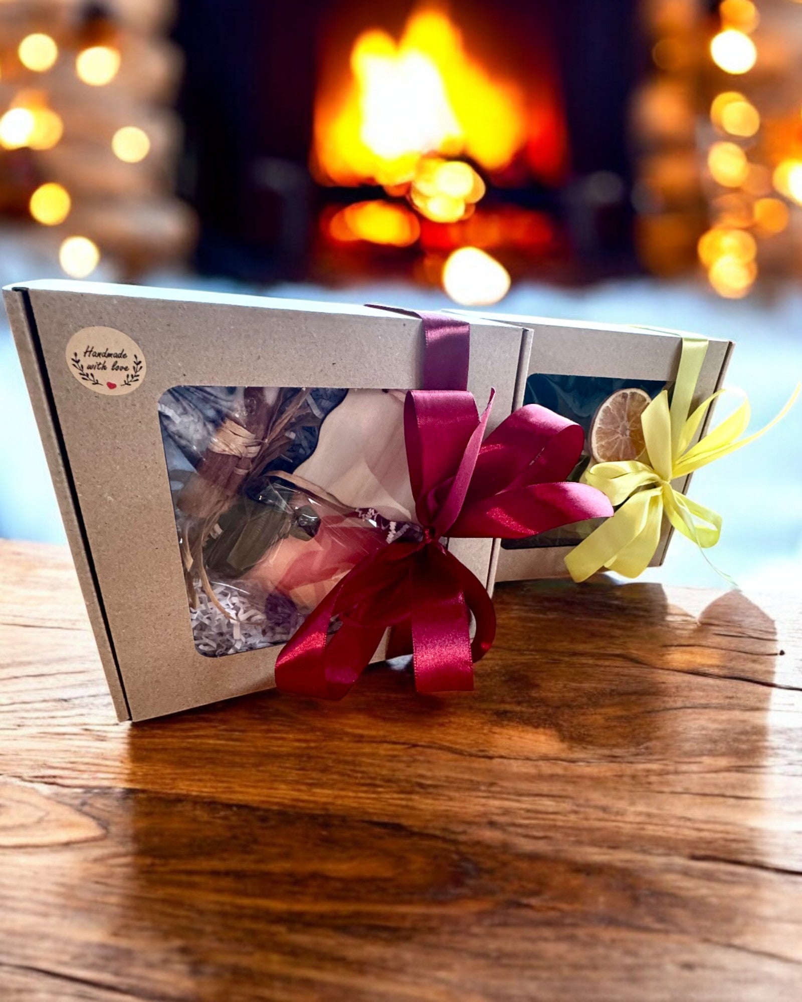 Intensjonssoyalys 250 ml med naturlig stein – velg din energi: Citrin eller Granat, personlig gravering som gave