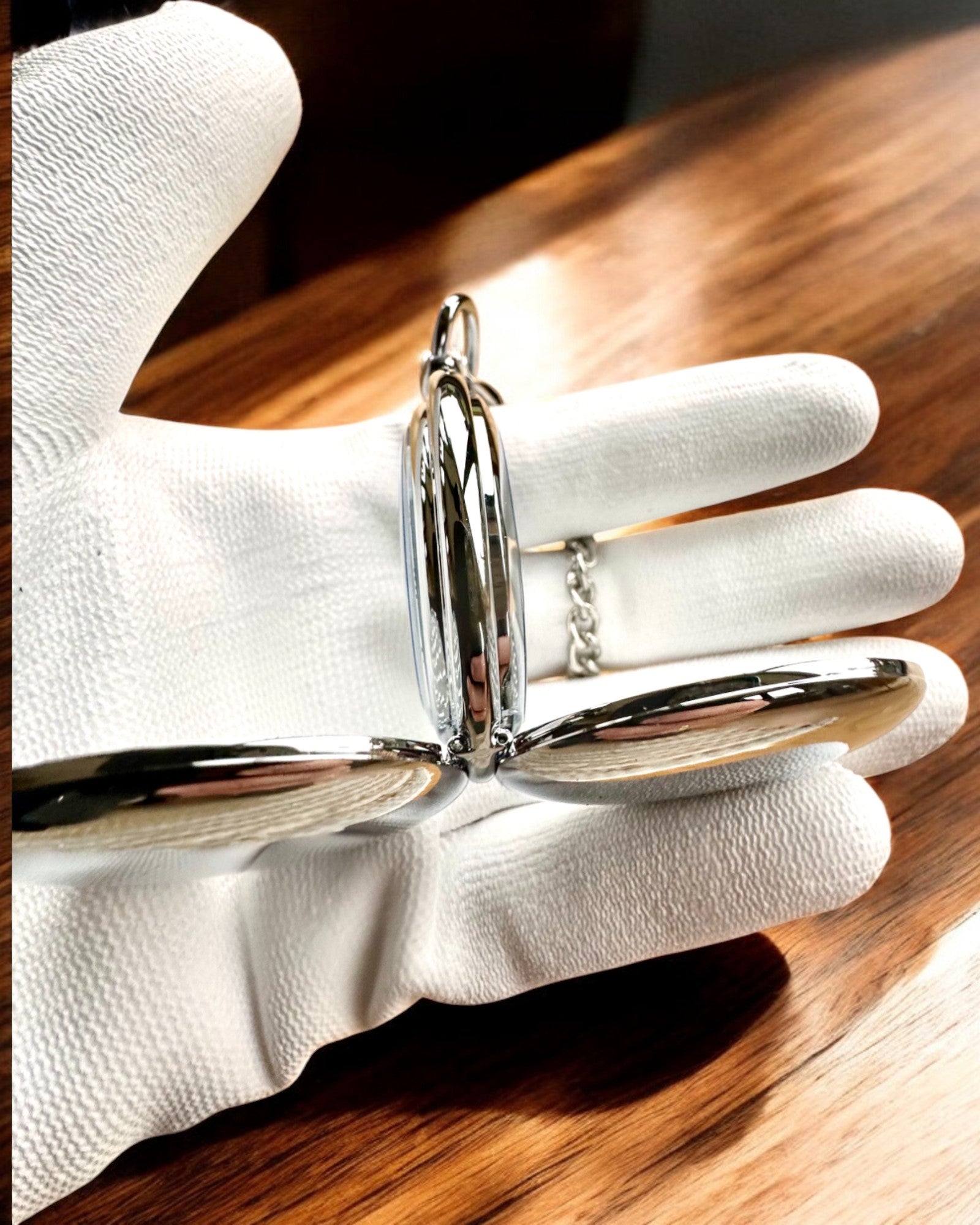 Klassisk Lommeur med Dobbelt Deksel, Manuell, Sølvfarget