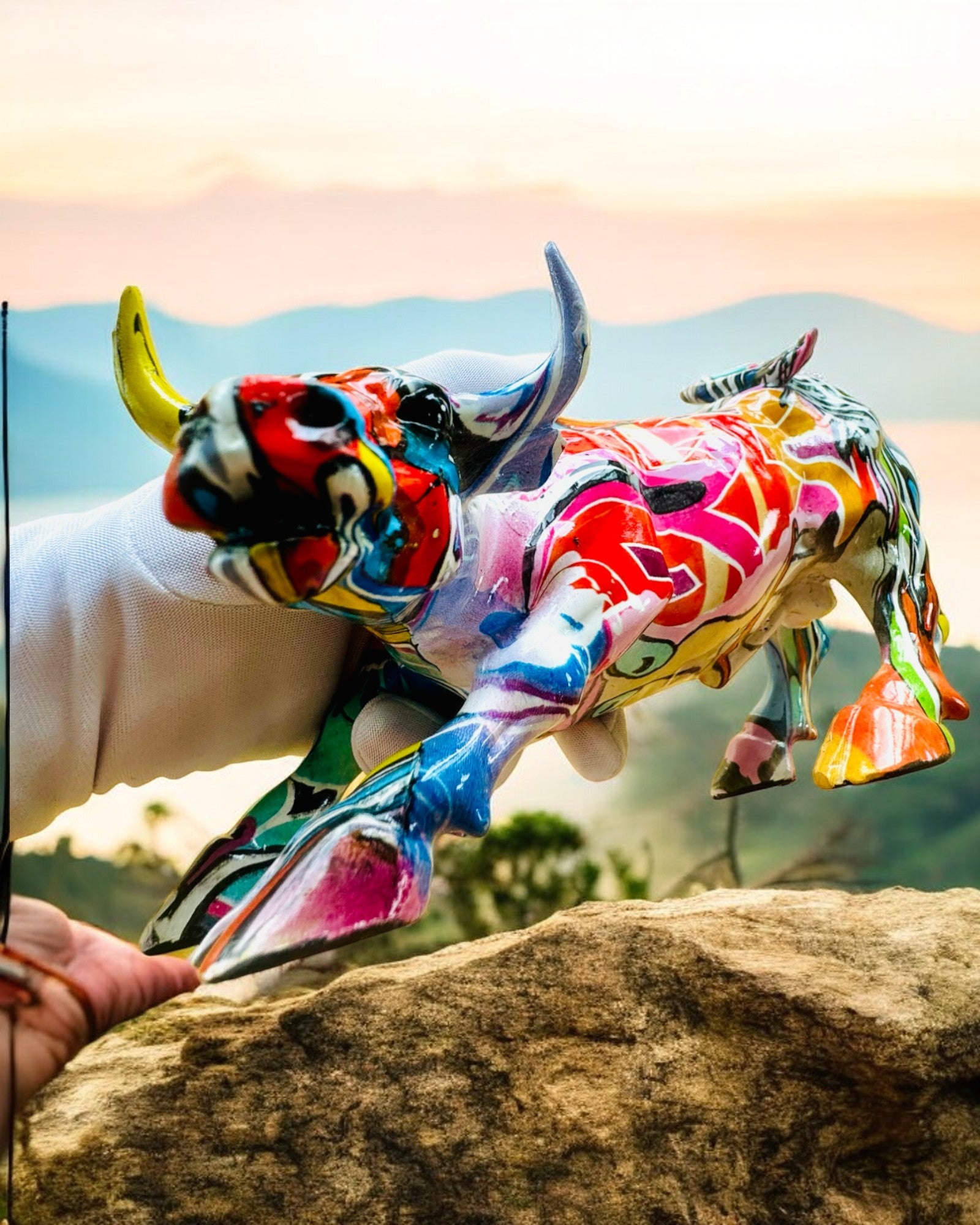 Dekorativ skulptur Okse "BullArt" – Unik kunst med mulighet for gravering - 4 fargevarianter, for personlig gave