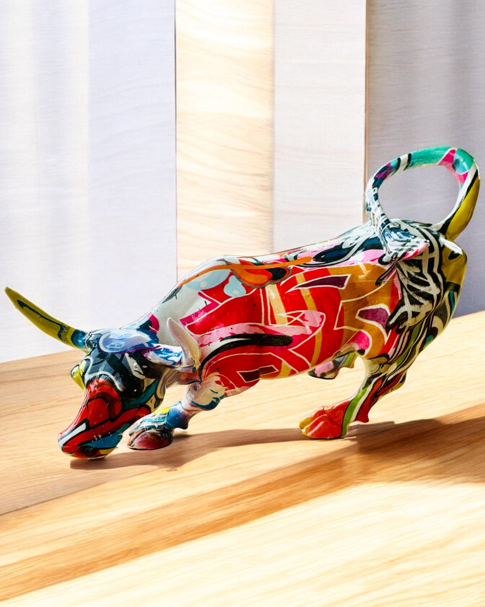 Dekorativ skulptur Okse "BullArt" – Unik kunst med mulighet for gravering - 4 fargevarianter, for personlig gave