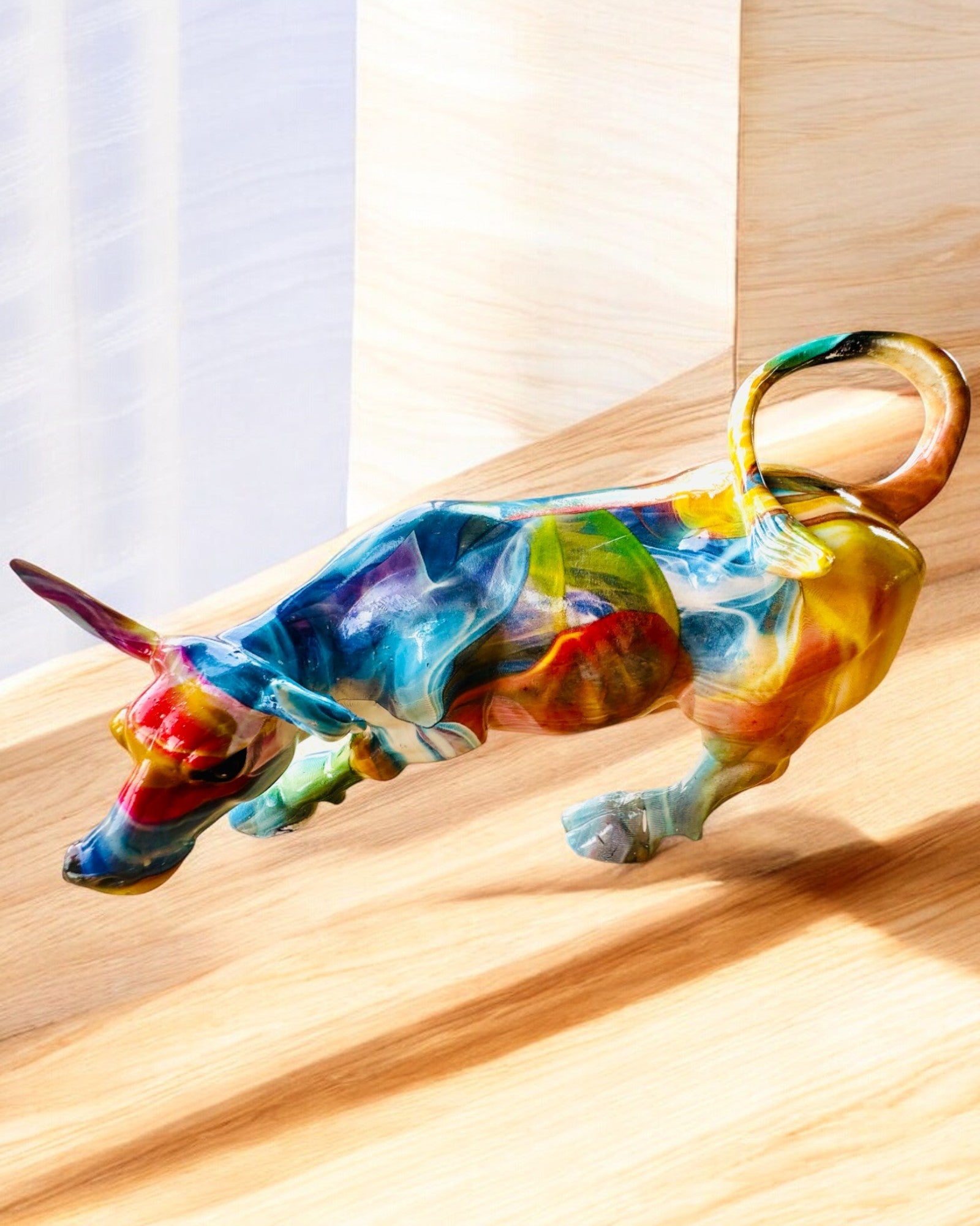 Dekorativ skulptur Okse "BullArt" – Unik kunst med mulighet for gravering - 4 fargevarianter, for personlig gave