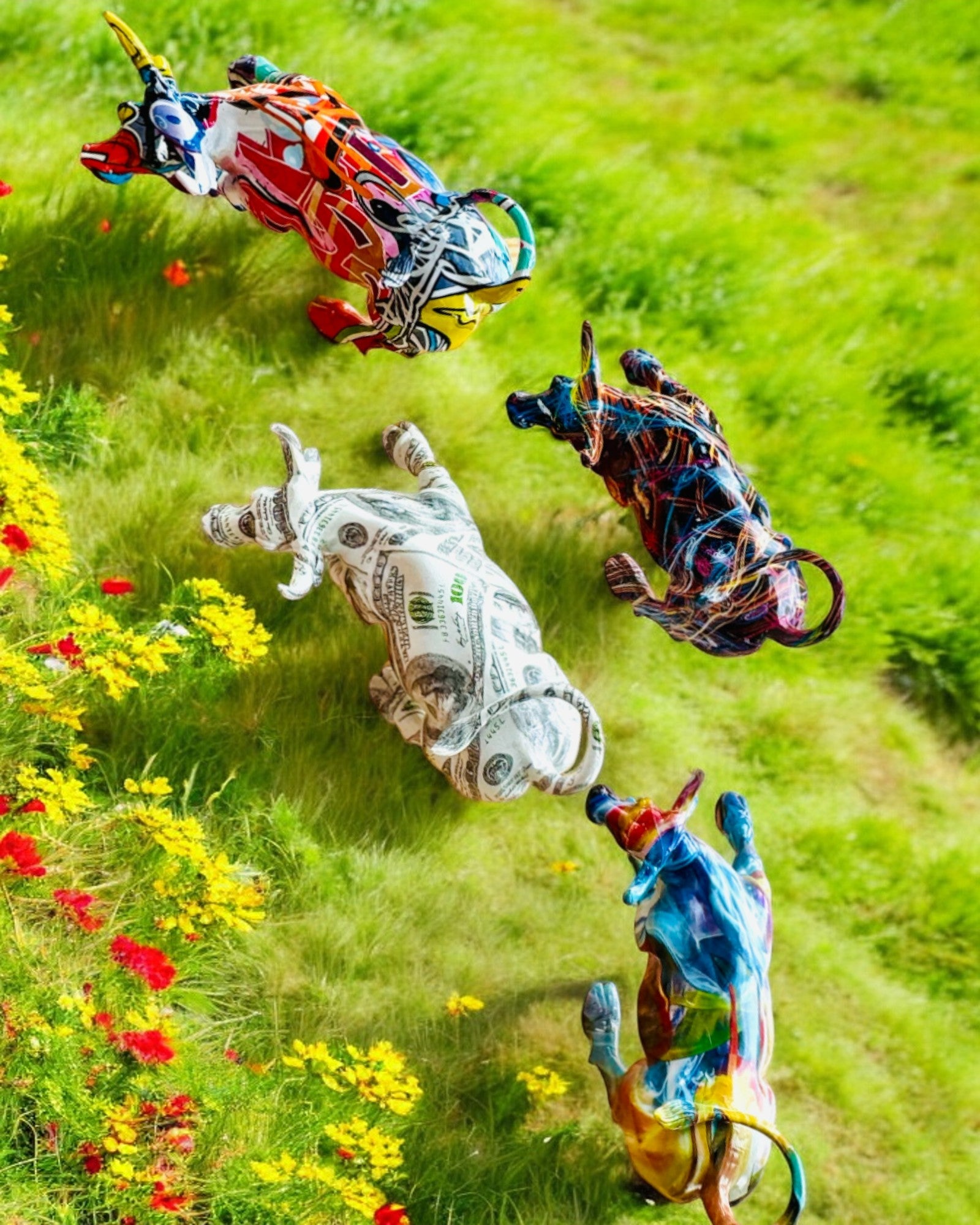 Dekorativ skulptur Okse "BullArt" – Unik kunst med mulighet for gravering - 4 fargevarianter, for personlig gave