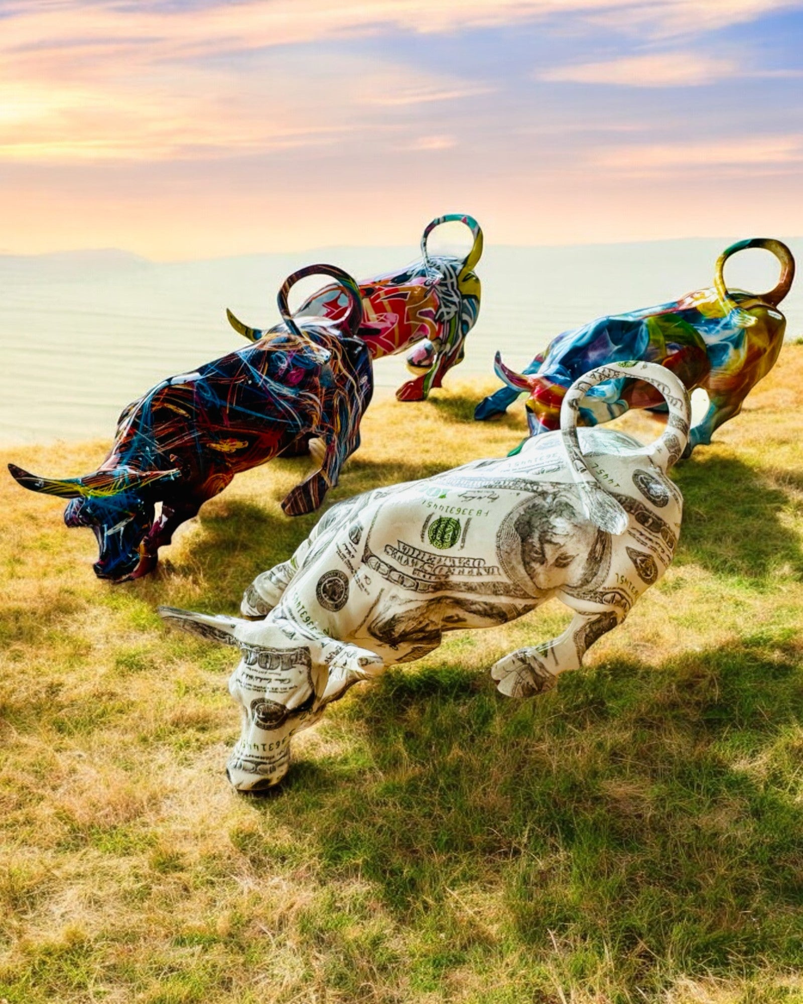 Dekorativ skulptur Okse "BullArt" – Unik kunst med mulighet for gravering - 4 fargevarianter, for personlig gave