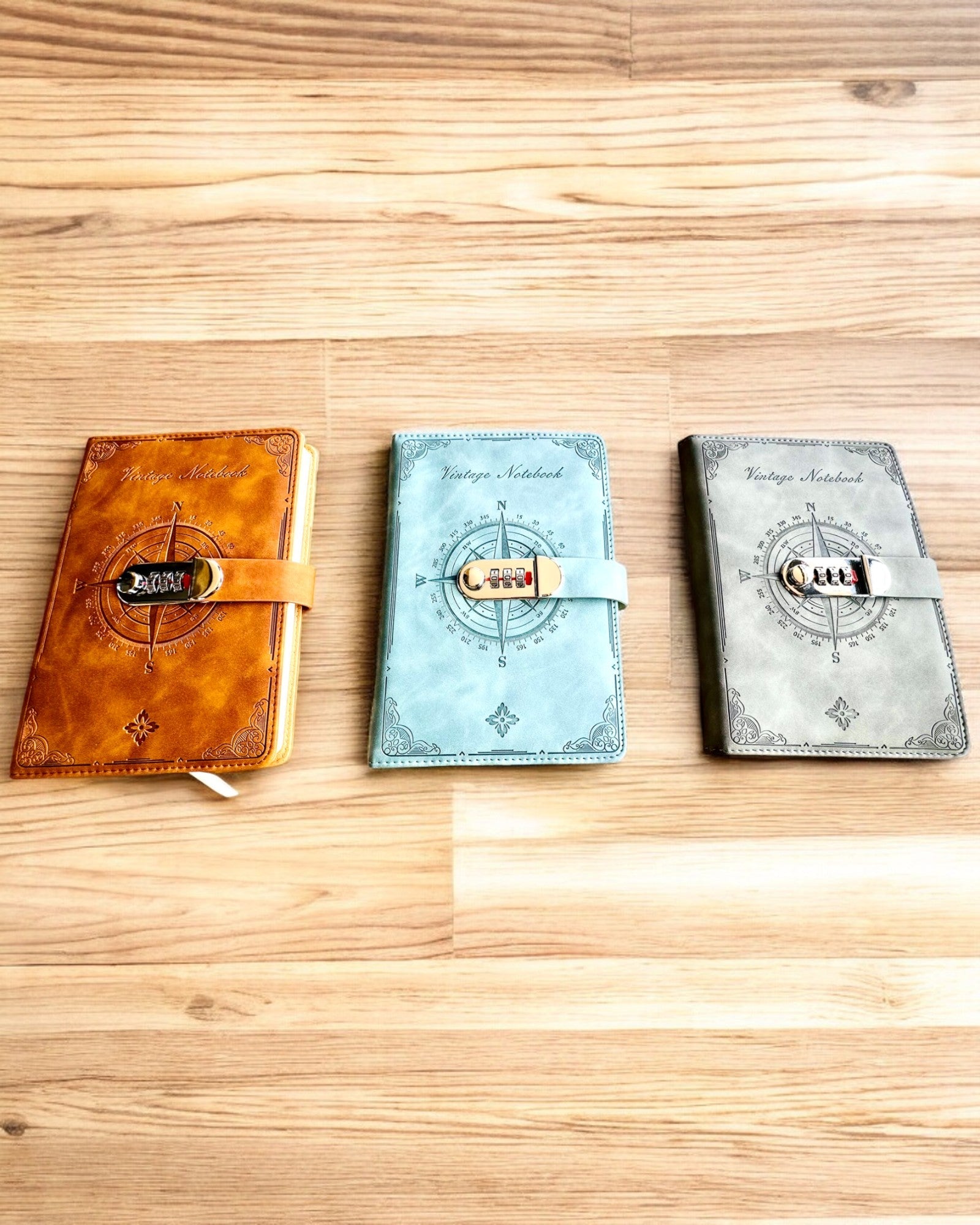 Hemmelig Notatbok A5 Vintage med kodelås - Velg Din Stil, personalisering med gravering som gave