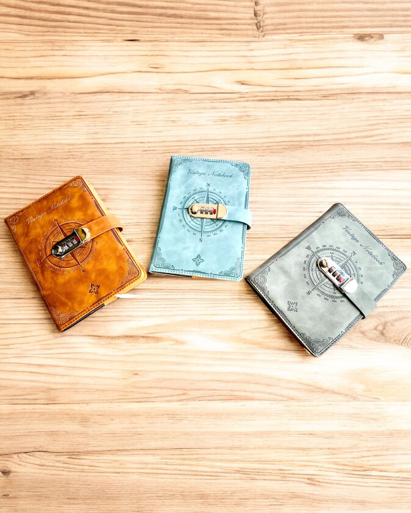 Hemmelig Notatbok A5 Vintage med kodelås - Velg Din Stil, personalisering med gravering som gave