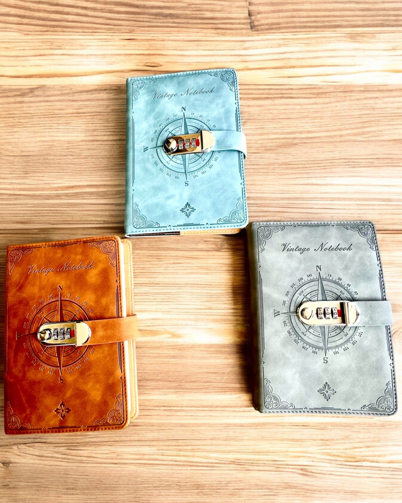 Hemmelig Notatbok A5 Vintage med kodelås - Velg Din Stil, personalisering med gravering som gave