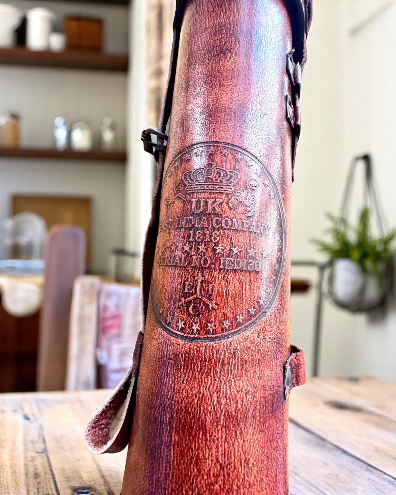 Kongelig kikkert "Voyager 1818" – Eksklusiv, Messing, 83 cm, håndlaget, etui av Naturlig Skinn – Samlerutgave, personalisering med gravering som gave