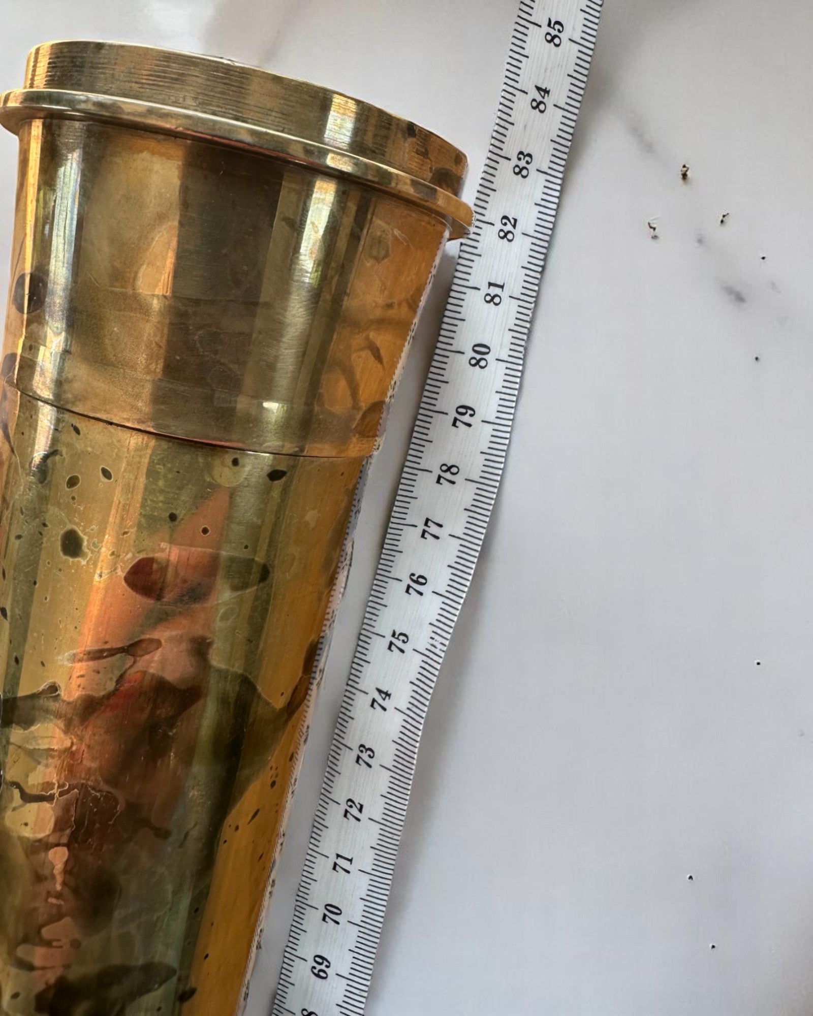 Kongelig kikkert "Voyager 1818" – Eksklusiv, Messing, 83 cm, håndlaget, etui av Naturlig Skinn – Samlerutgave, personalisering med gravering som gave