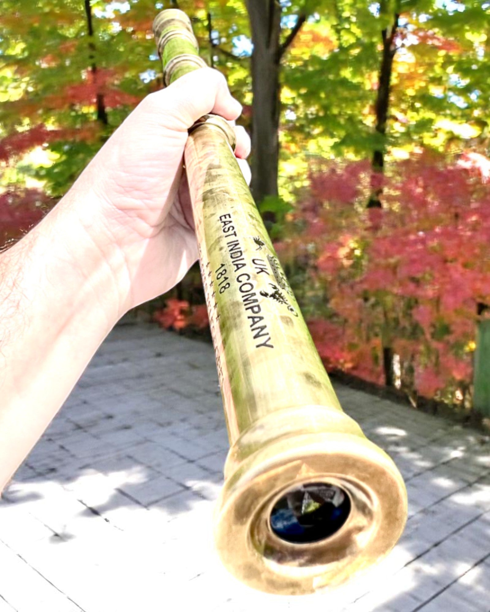 Kongelig kikkert "Voyager 1818" – Eksklusiv, Messing, 83 cm, håndlaget, etui av Naturlig Skinn – Samlerutgave, personalisering med gravering som gave