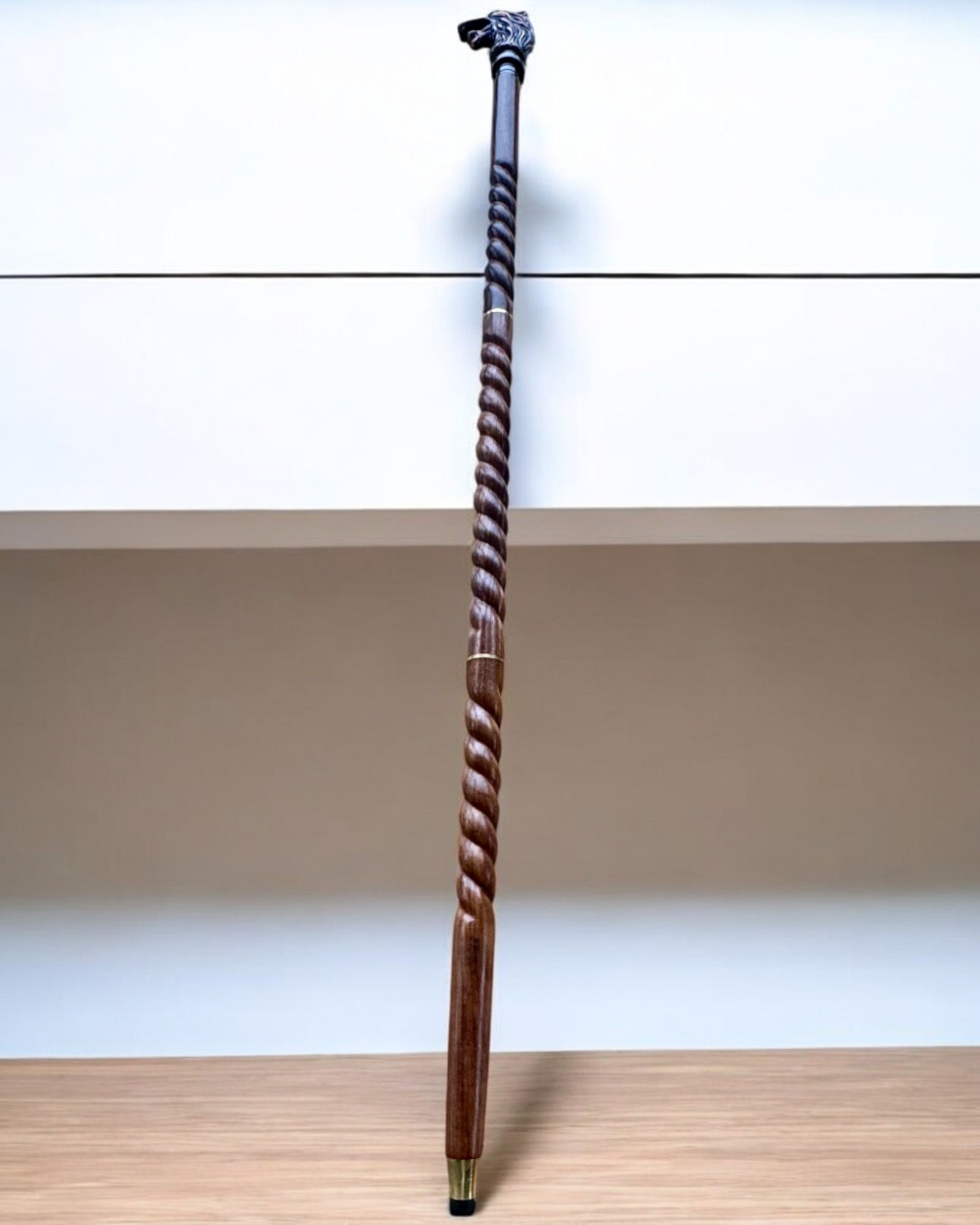 Ulvevokter Håndskåret Spaserstokk, Tre, mulighet for personlig gravering