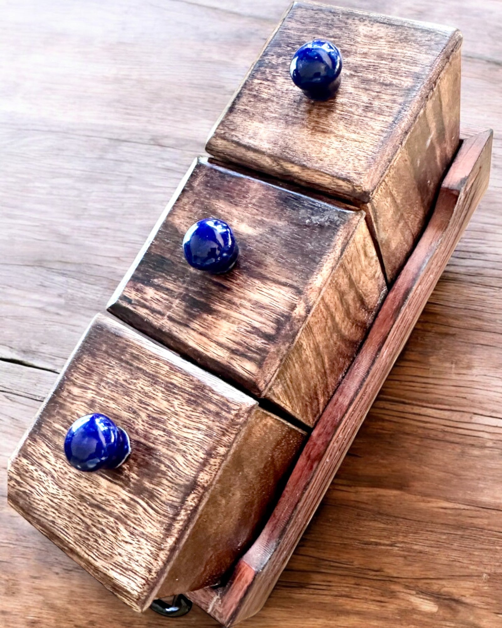 Sett Royal Trio – Te, Kaffe, Sukker av Shisham-tre, håndlaget, med mulighet for gravering som gave