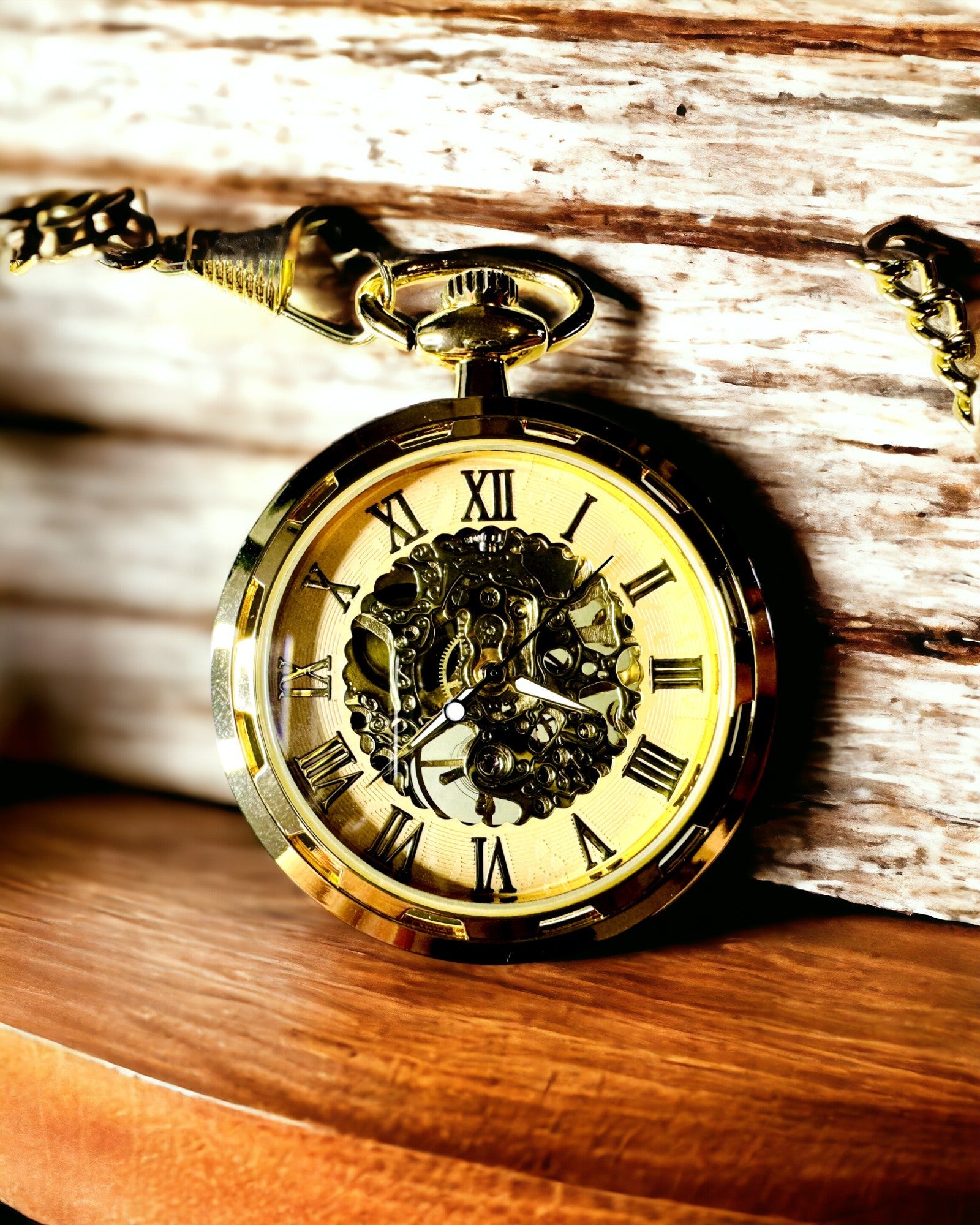 Retro Lommeur – Mekanisk Luksus i Vintage Stil farge gull, personalisering med gravering