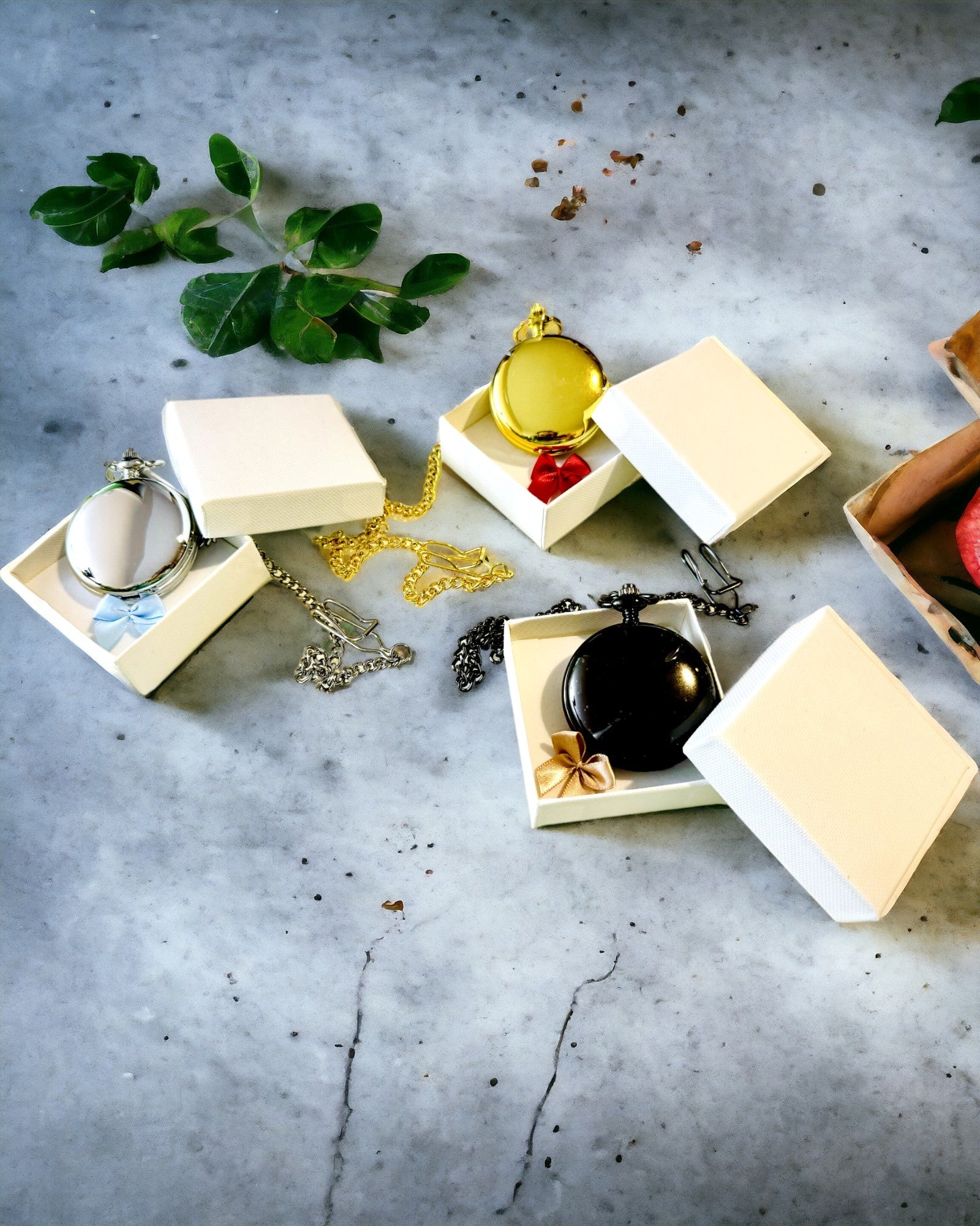 Klassisk Mekanisk Lommeur med Dobbelt Deksel – Manuell, Svart, personalisering med gravering