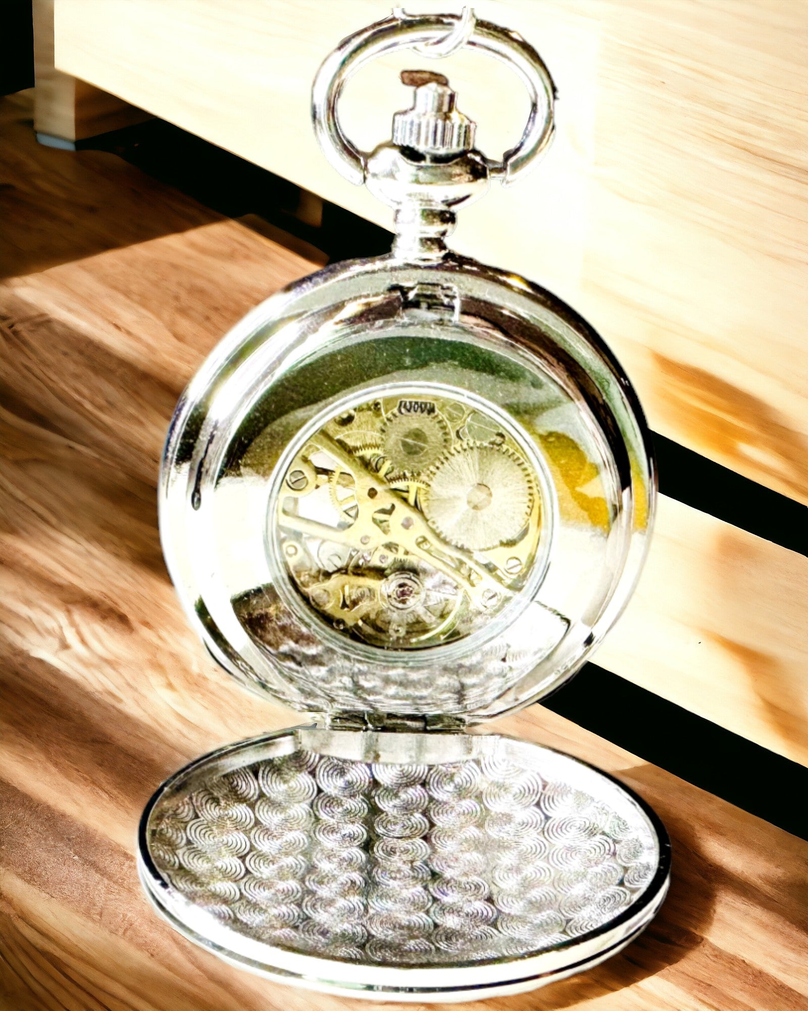 Klassisk Lommeur med Dobbelt Deksel, Manuell, Sølvfarget