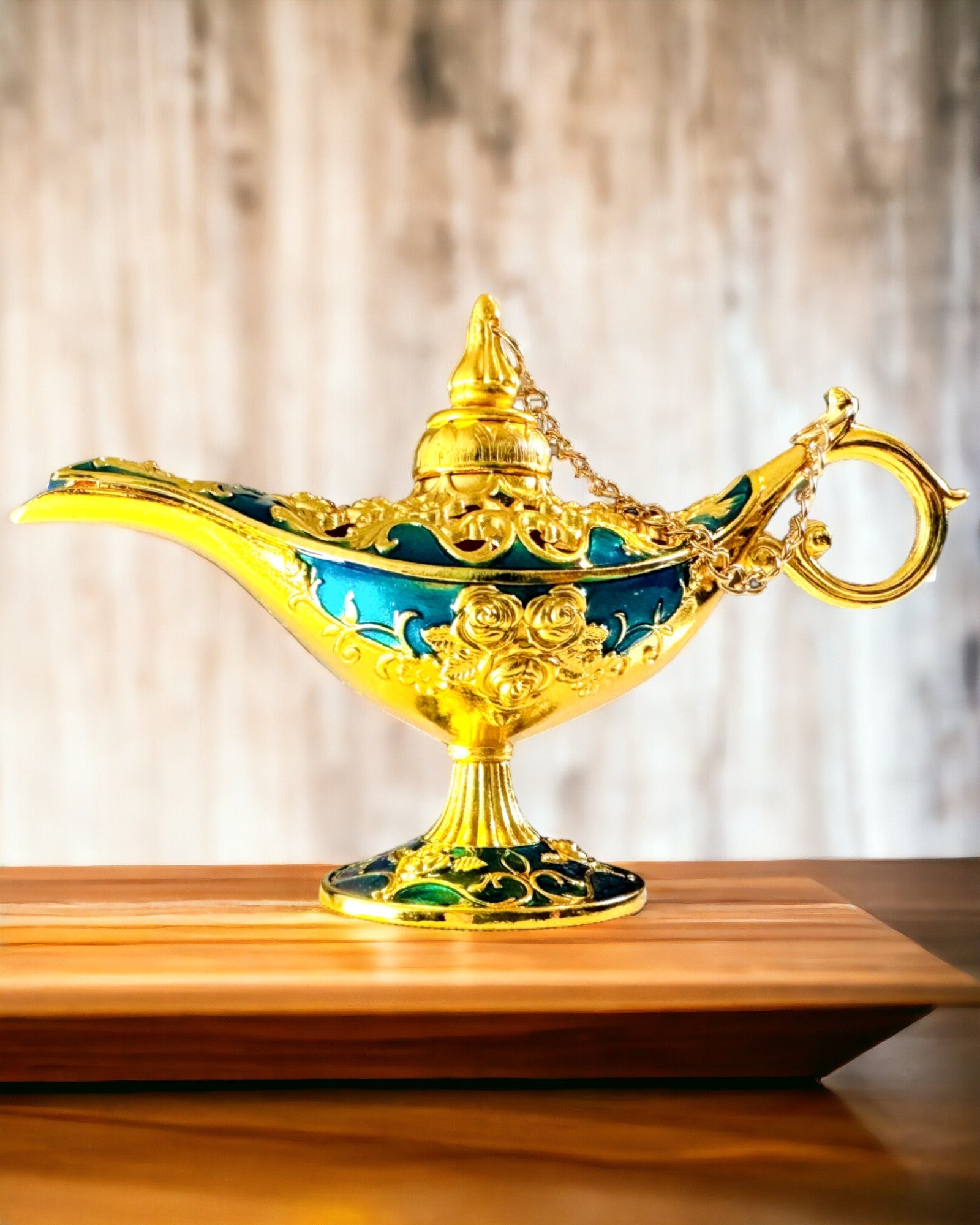 Liten Håndlaget Aladdin-lampe - Metallkunstverk for Hjemmedekorasjon, gravering