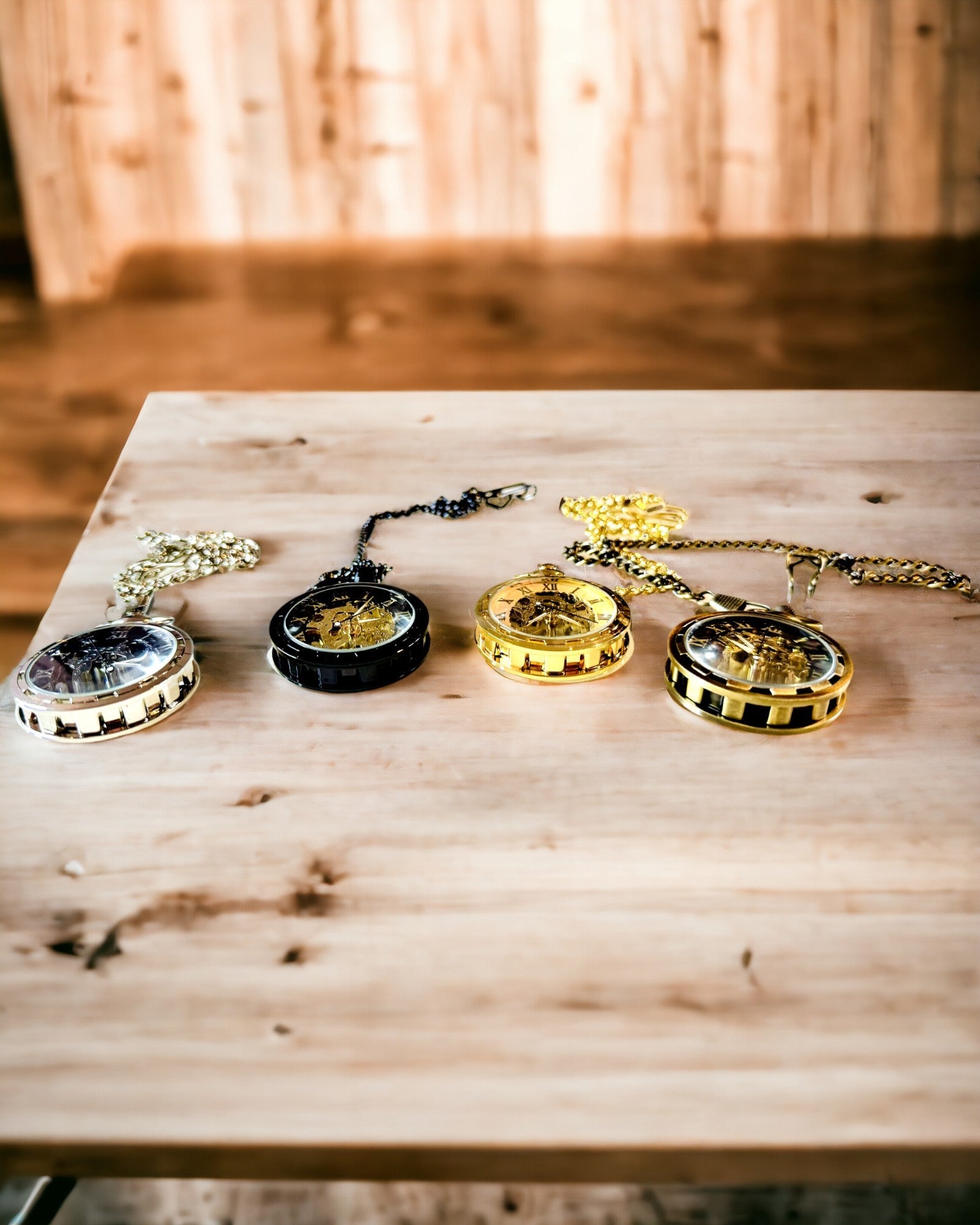 Retro Lommeur – Mekanisk Luksus i Vintage Stil farge gull, personalisering med gravering