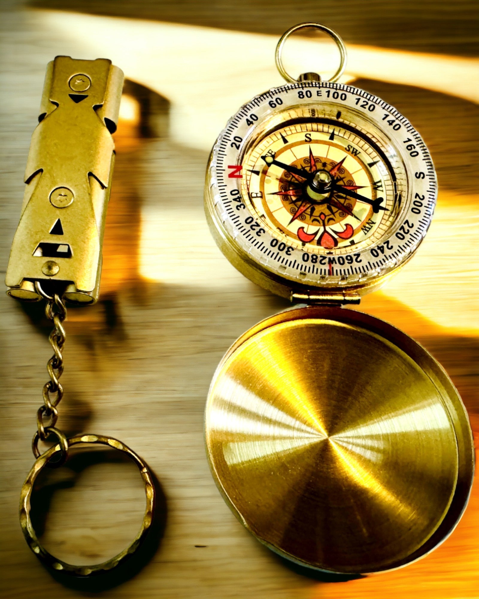 Elegant Sett med Kompass og Signalfløyte