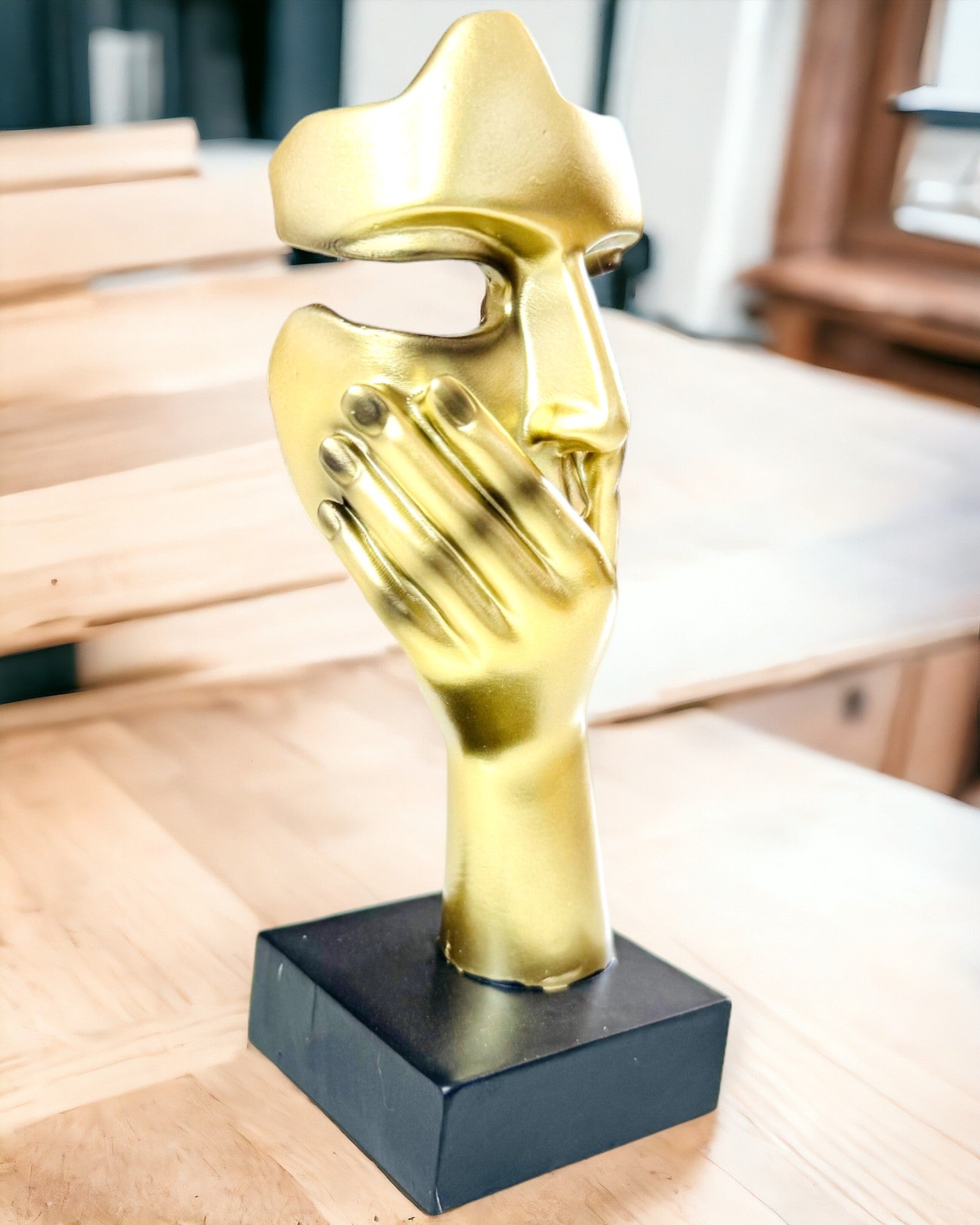 Abstrakt Håndskulptur "Kunstens Berøring" - Kontordekorasjon i Europeisk Stil, Tilpasning med Gravering 2 stykker