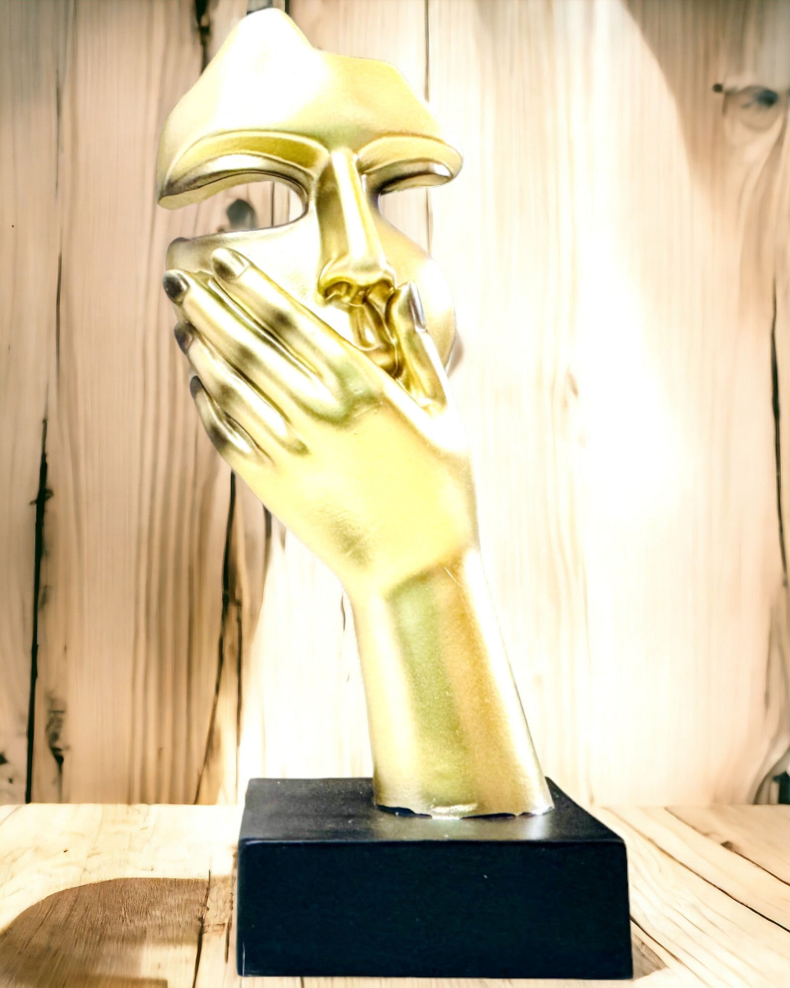 Abstrakt Håndskulptur "Kunstens Berøring" - Kontordekorasjon i Europeisk Stil, Tilpasning med Gravering 2 stykker