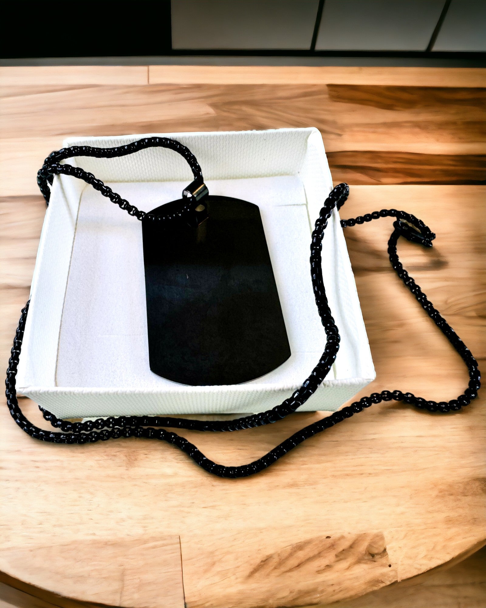 Dog Tag Halskjede "Tre Nyanser av Stil" - ID-brikke - Elegant Anheng i Rustfritt Stål med Gravering Alternativ