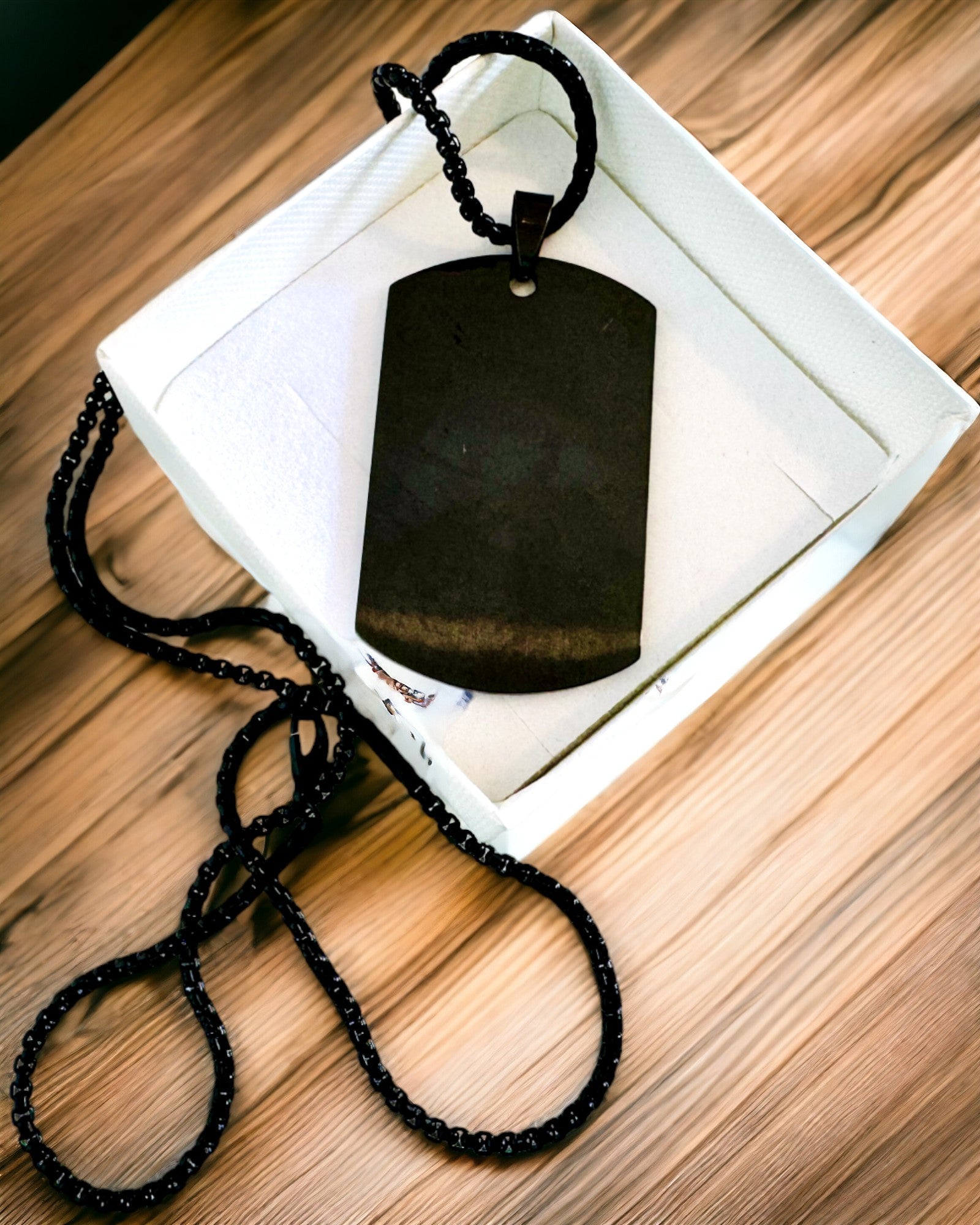 Dog Tag Halskjede "Tre Nyanser av Stil" - ID-brikke - Elegant Anheng i Rustfritt Stål med Gravering Alternativ