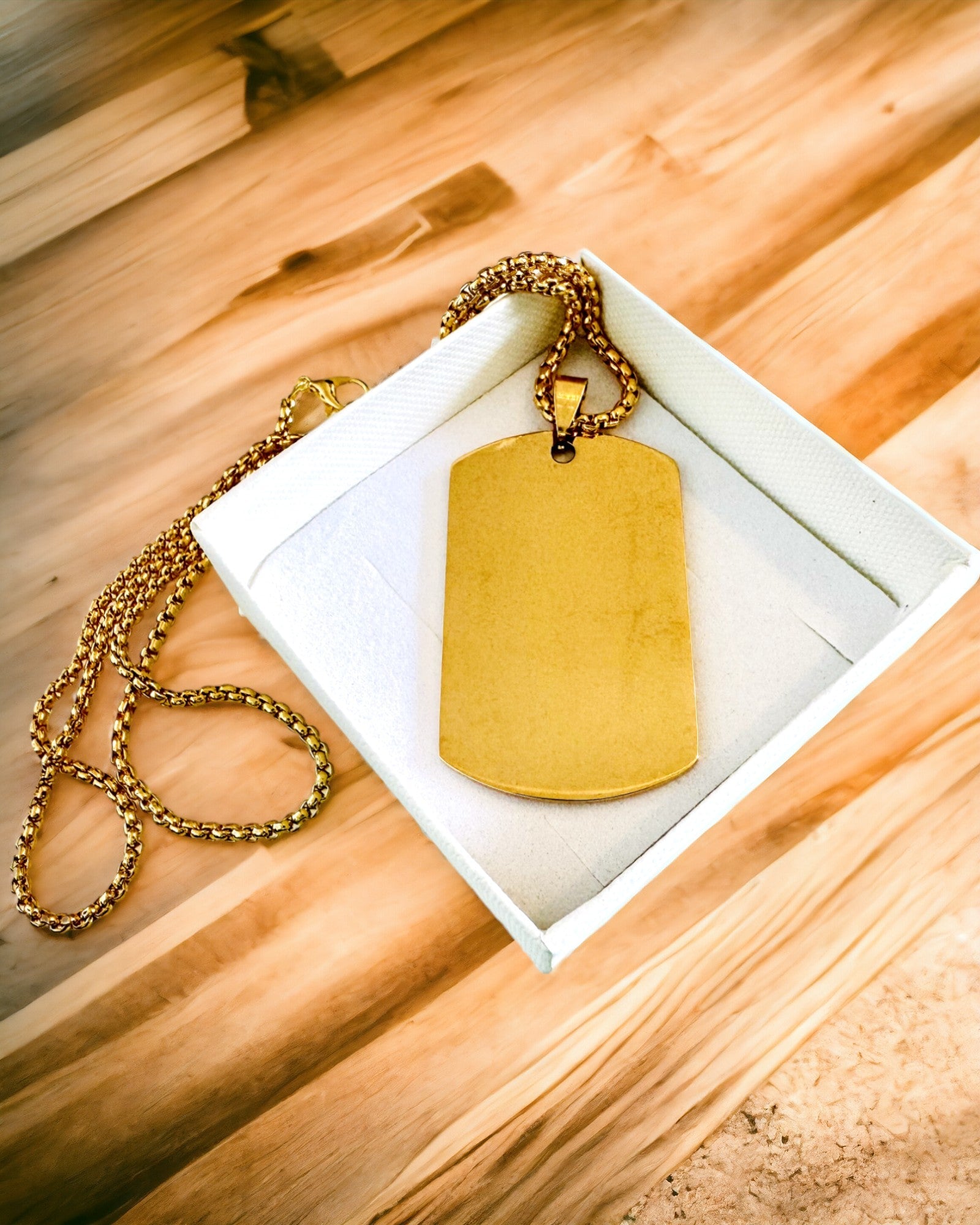 Dog Tag Halskjede "Tre Nyanser av Stil" - ID-brikke - Elegant Anheng i Rustfritt Stål med Gravering Alternativ