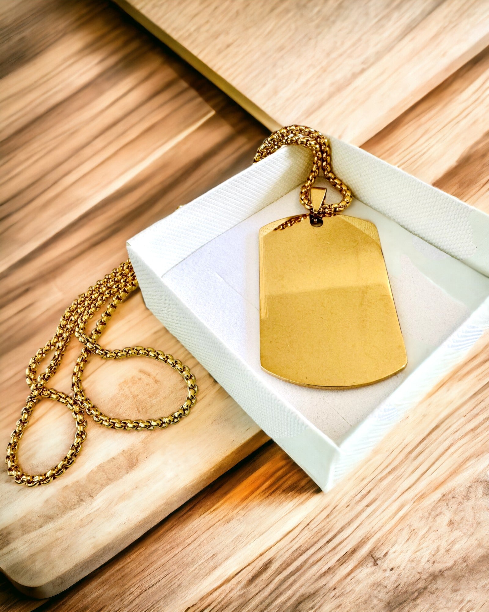 Dog Tag Halskjede "Tre Nyanser av Stil" - ID-brikke - Elegant Anheng i Rustfritt Stål med Gravering Alternativ